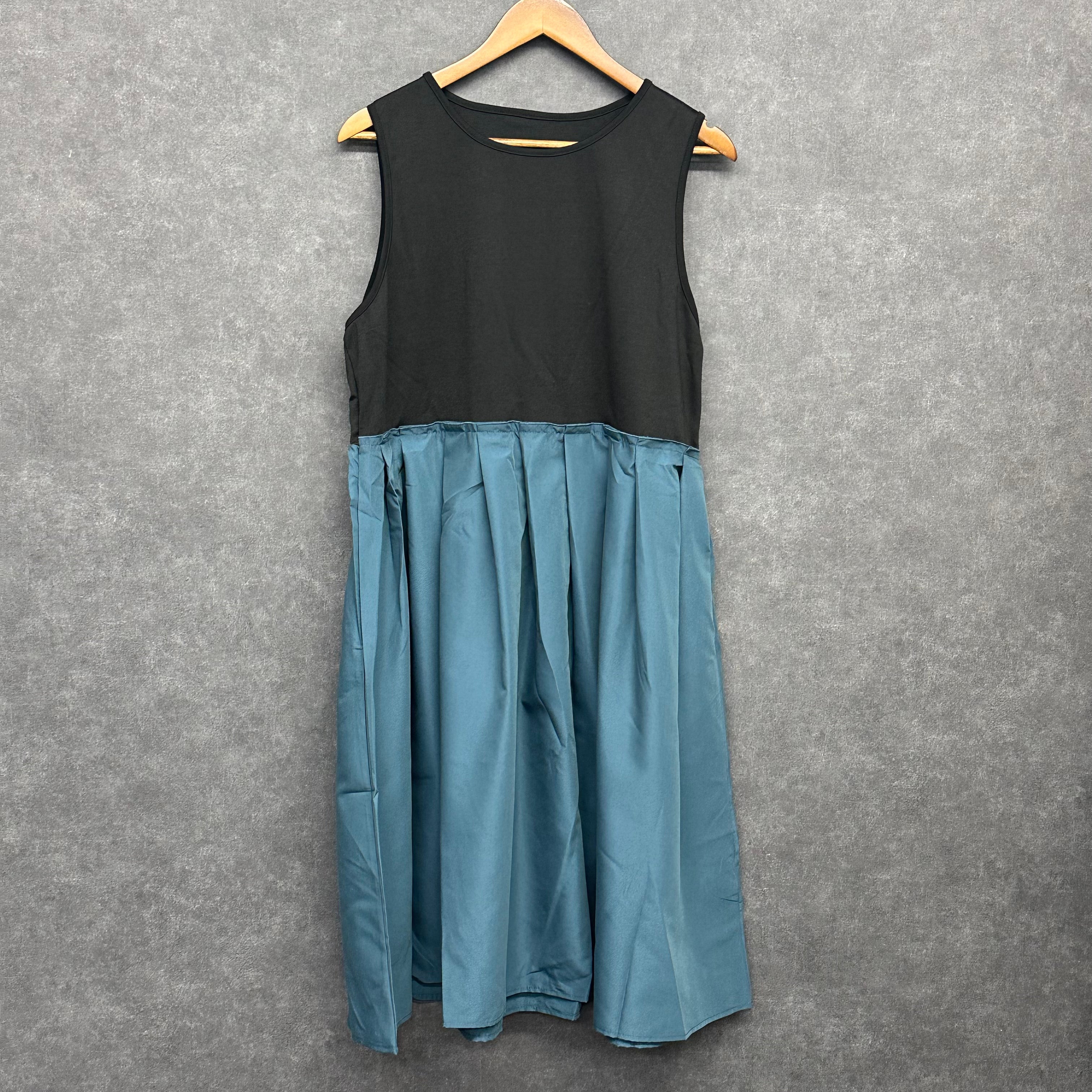 異素材ノースリーブワンピース ブルー ※11/5迄に順次発送予定