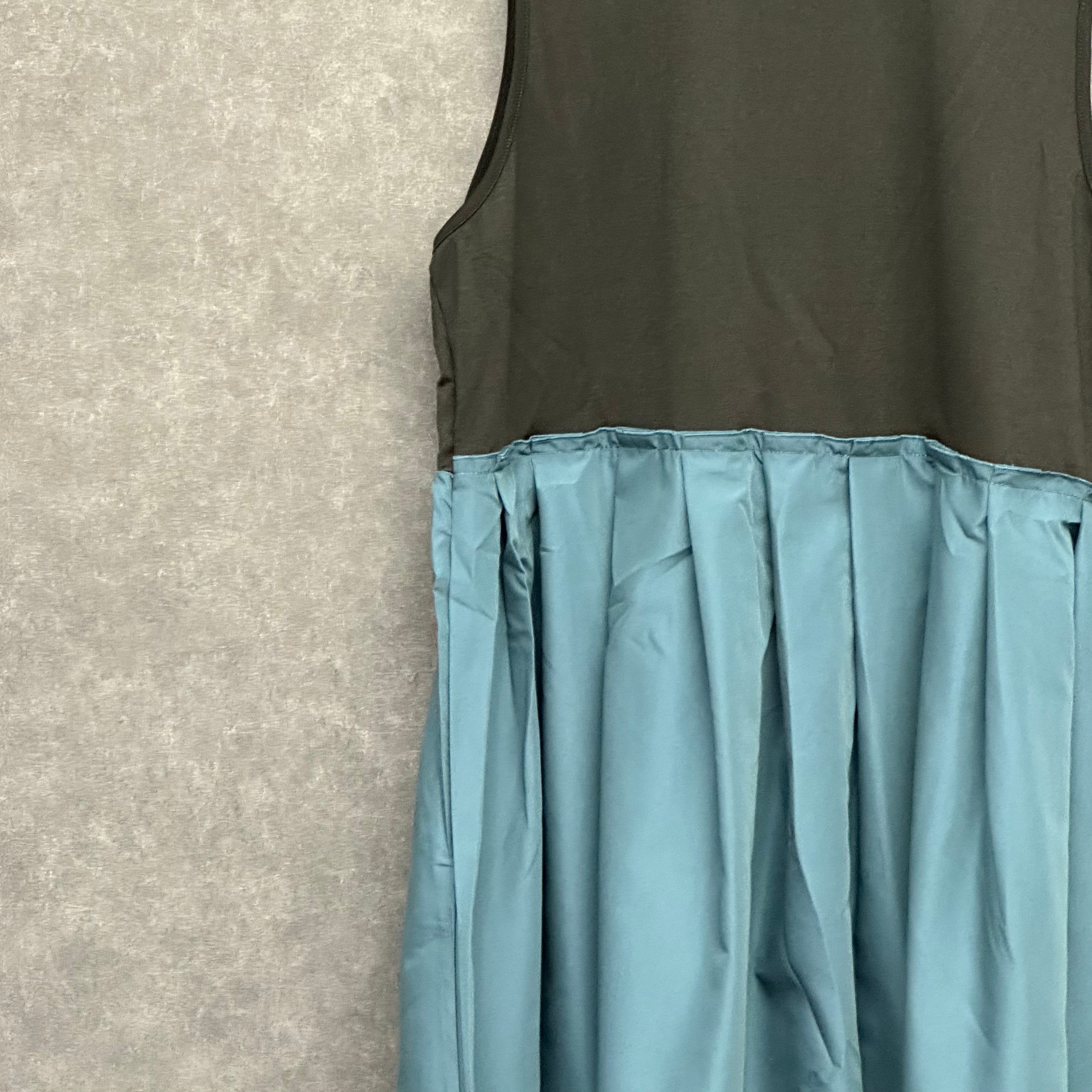 異素材ノースリーブワンピース ブルー ※11/5迄に順次発送予定