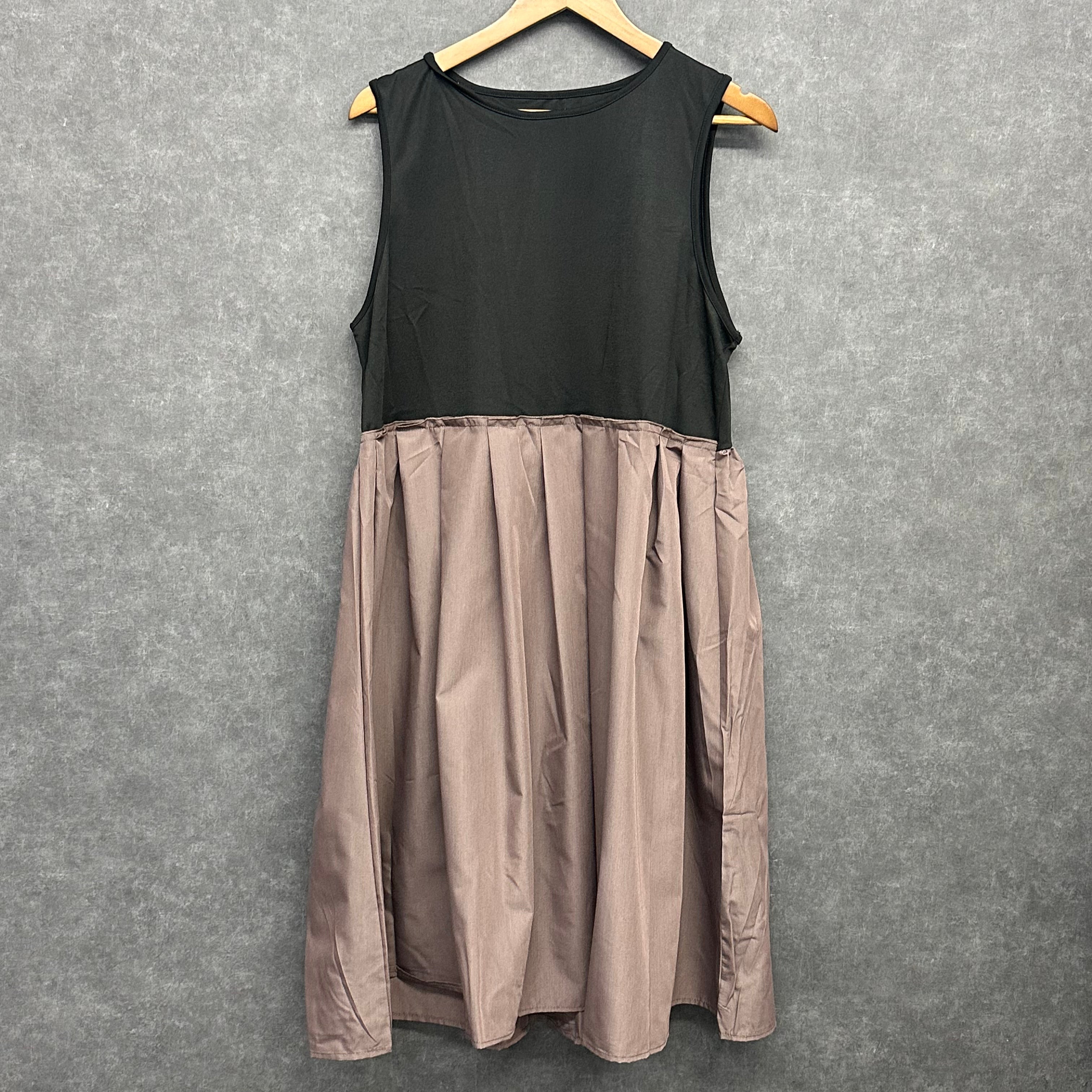 異素材ノースリーブワンピース ダークブラウン ※11/5迄に順次発送予定