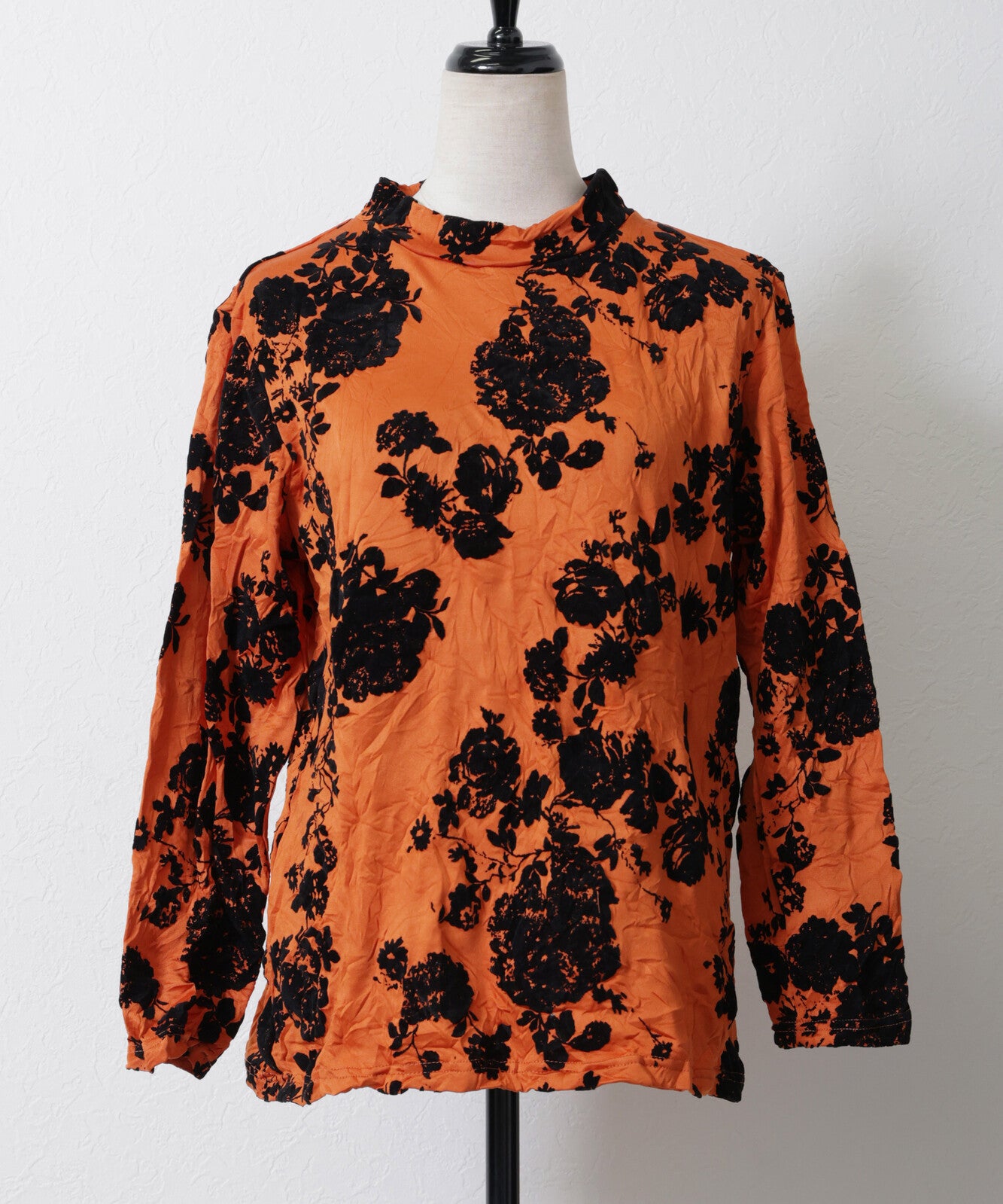 薄起毛フロッキープリントTシャツ オレンジ ※11/25迄に順次発送予定