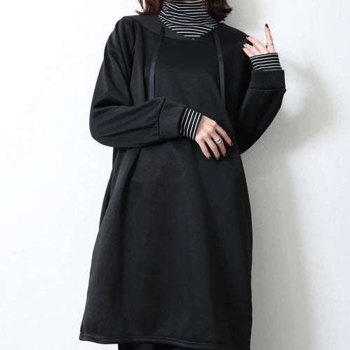 重ね着風チュニック ブラック ※12/2迄に順次発送予定