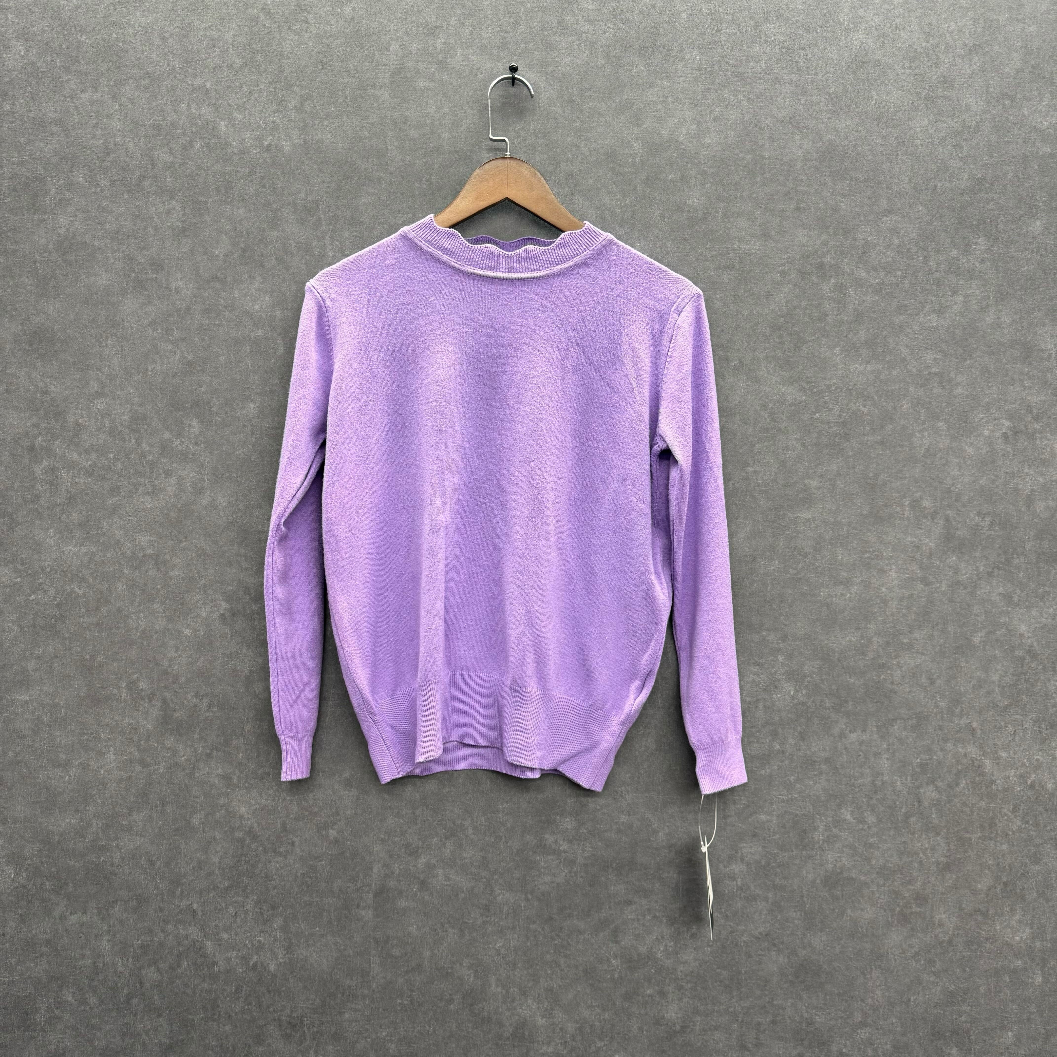 スカラップネックニット パープル※4/9~15迄に順次発送予定