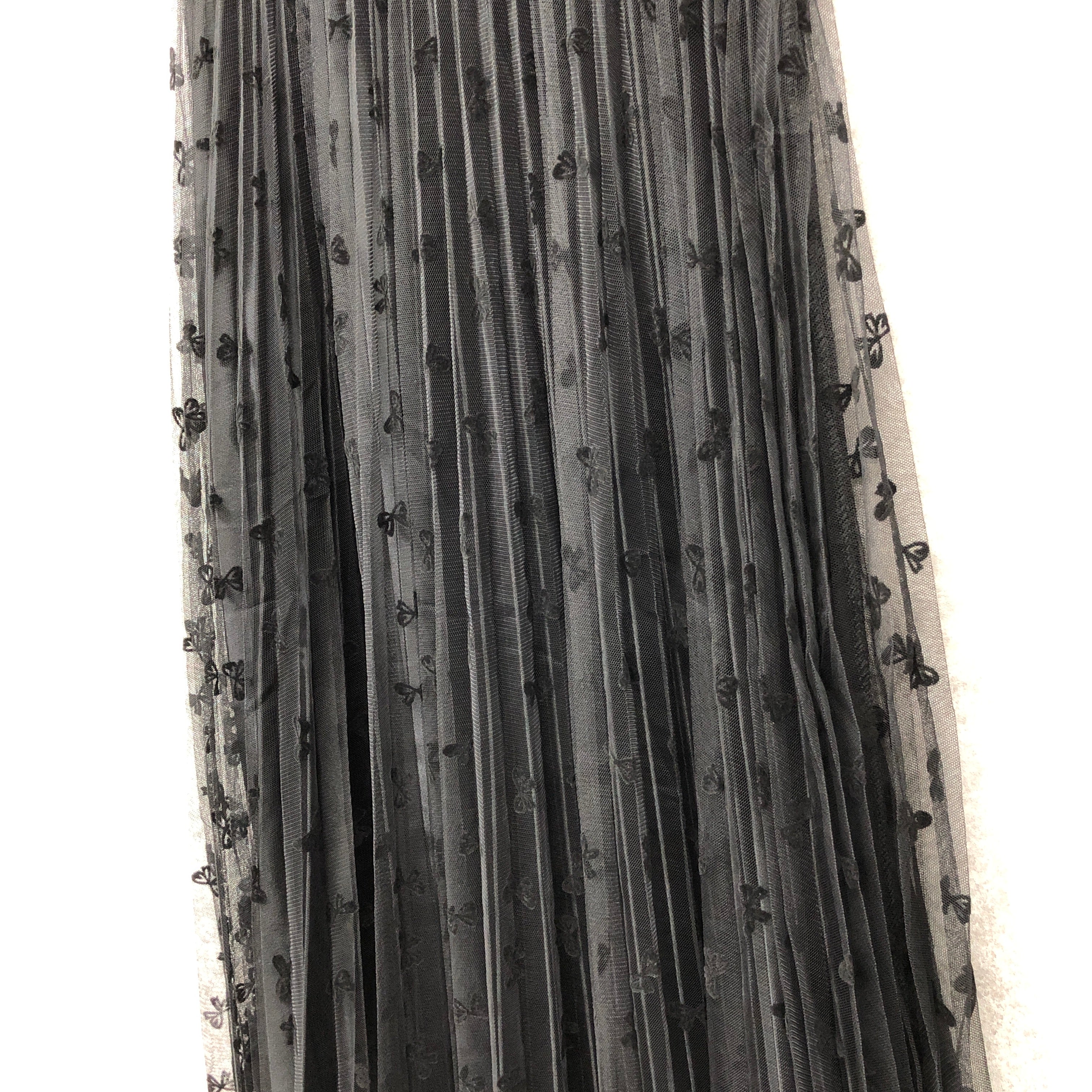 リバーシブル チュールロングスカート ブラック蝶 ※10/15迄に順次発送予定