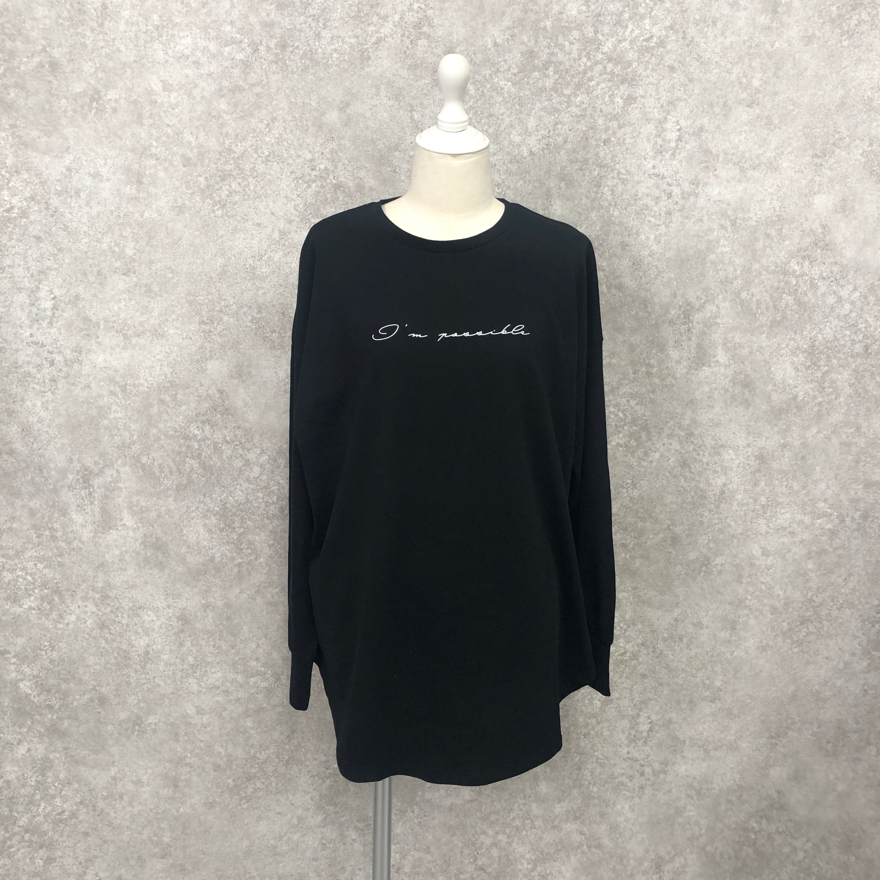 【在庫5点以下】ロングTシャツ ブラック ※4/15迄に順次発送予定