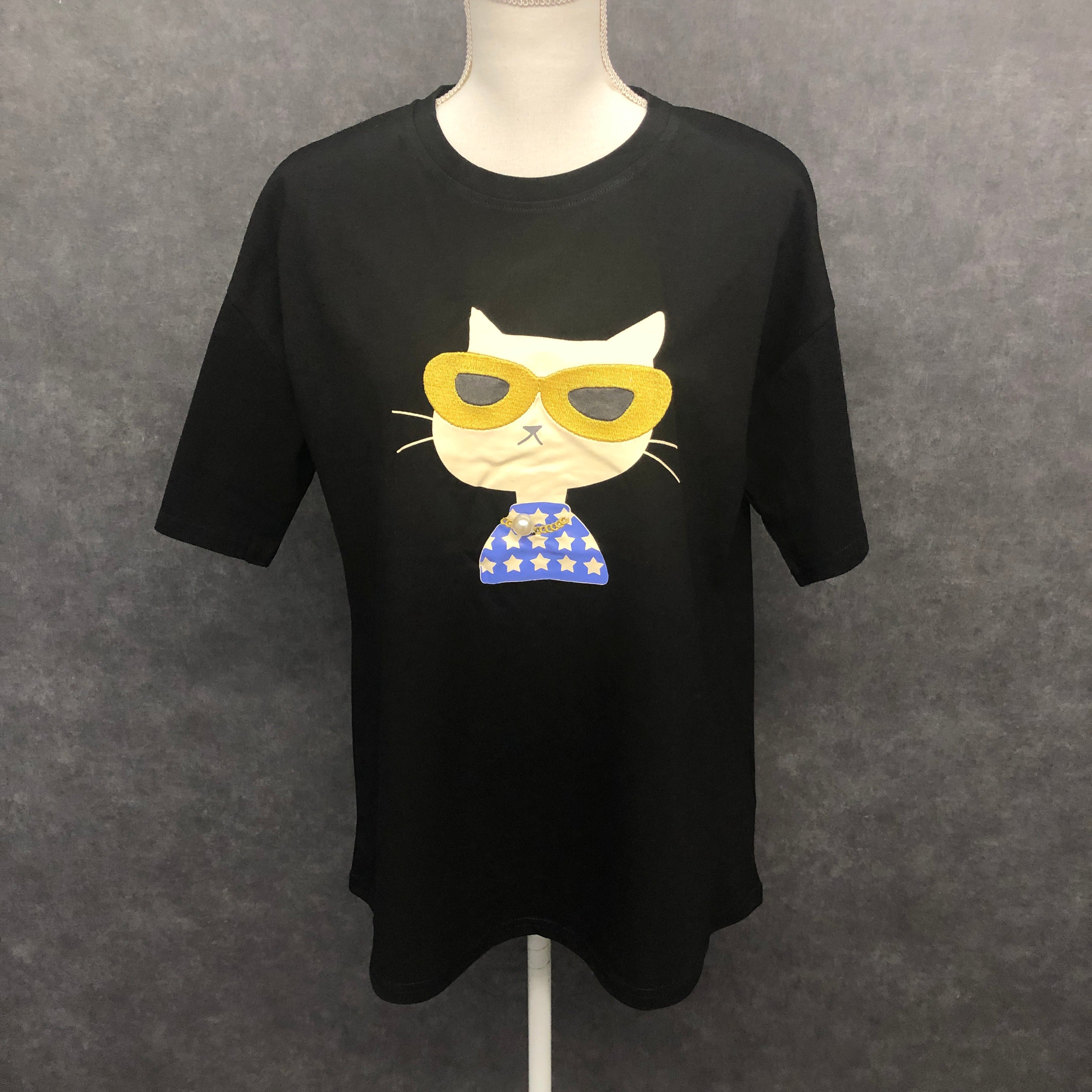 黒猫 Tシャツ ブラック ※10/21迄に順次発送予