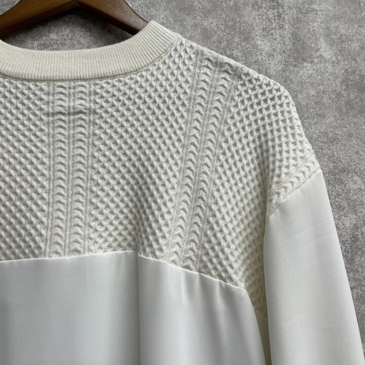 異素材切替トップス オフホワイト※3/11迄に順次発送予定