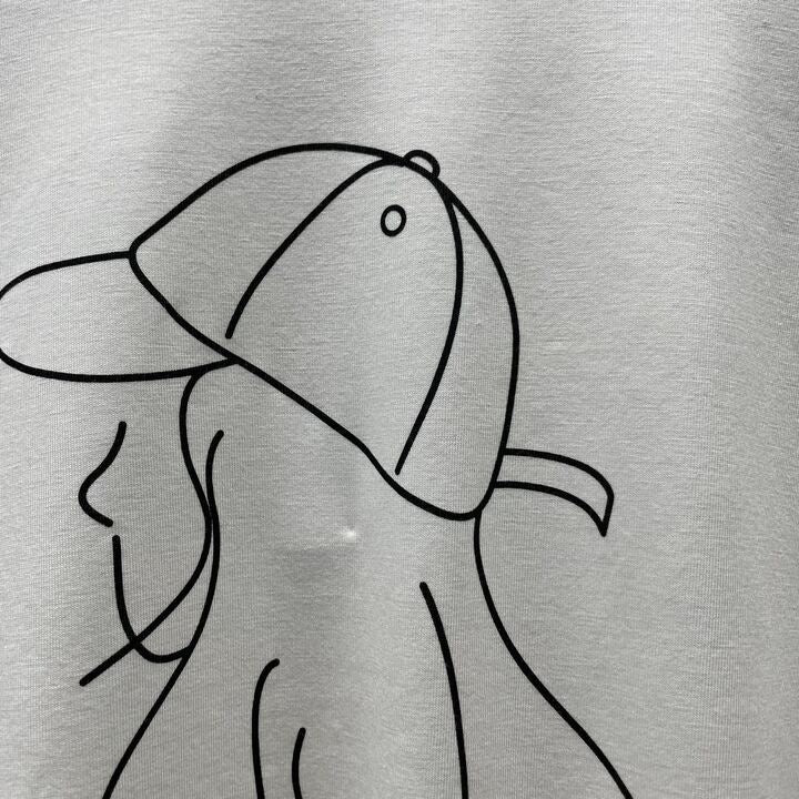 袖スリット横顔ロンT ホワイト※3/11迄に順次発送予定