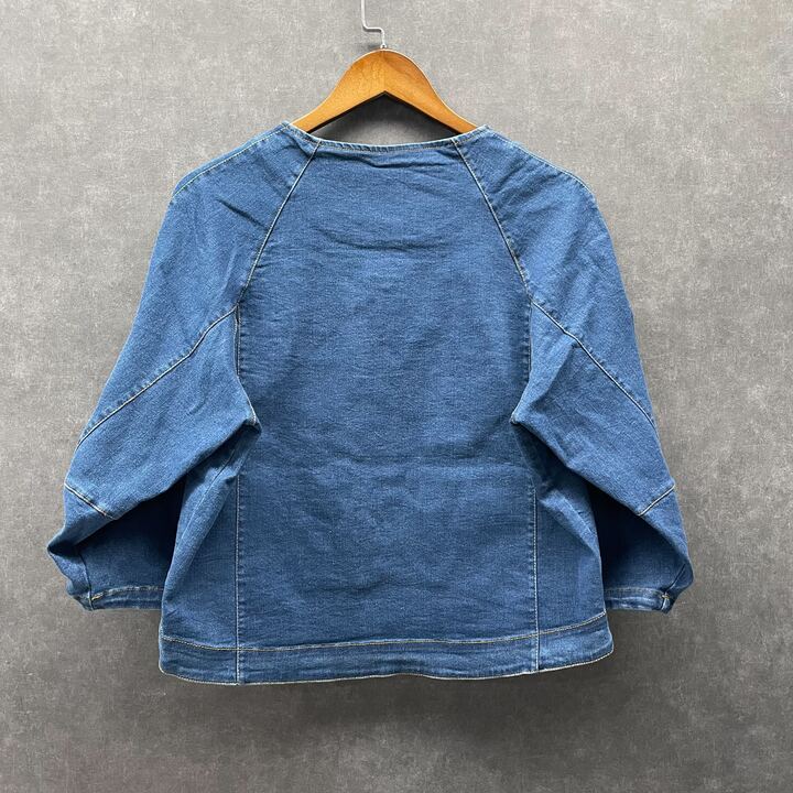 ショート丈デニムブルゾン インディゴ※4/1迄に順次発送予定