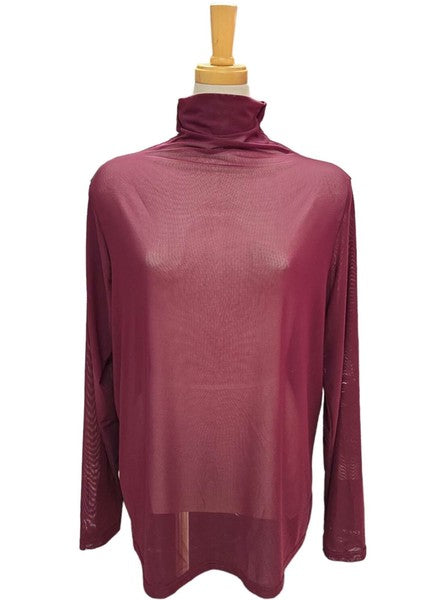 メッシュロングTシャツ　ボルドー　　※11/18迄に順次発送予定