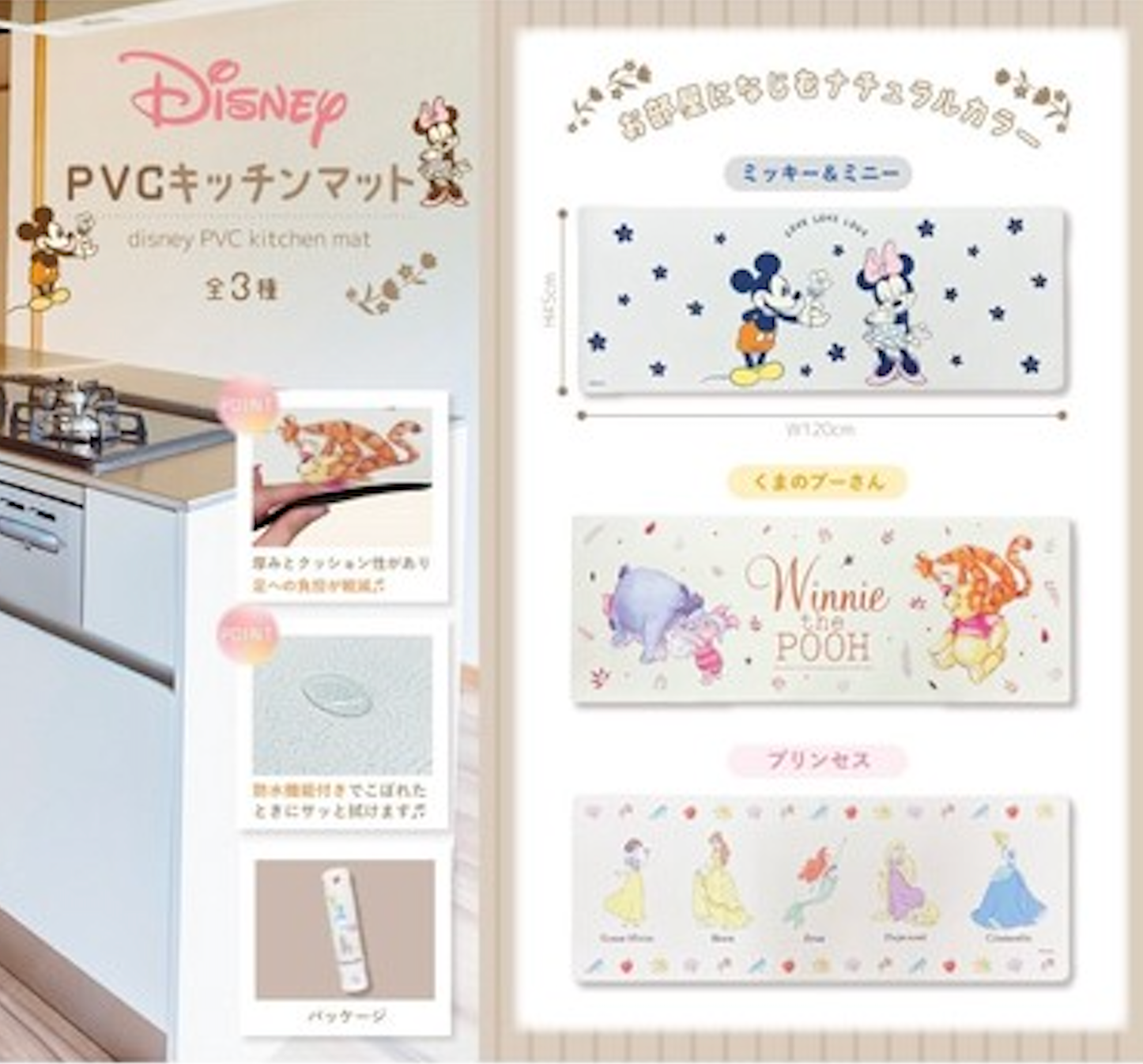 【ランダム】ディズニーPVCキッチンマット ※1/14までに順次発送予定