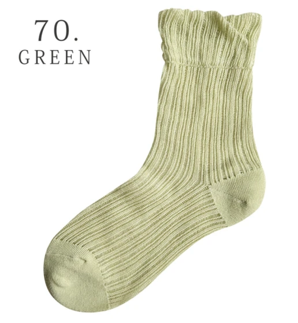 シアーストライプ ソックス　グリーン※4/8迄に順次発送予定