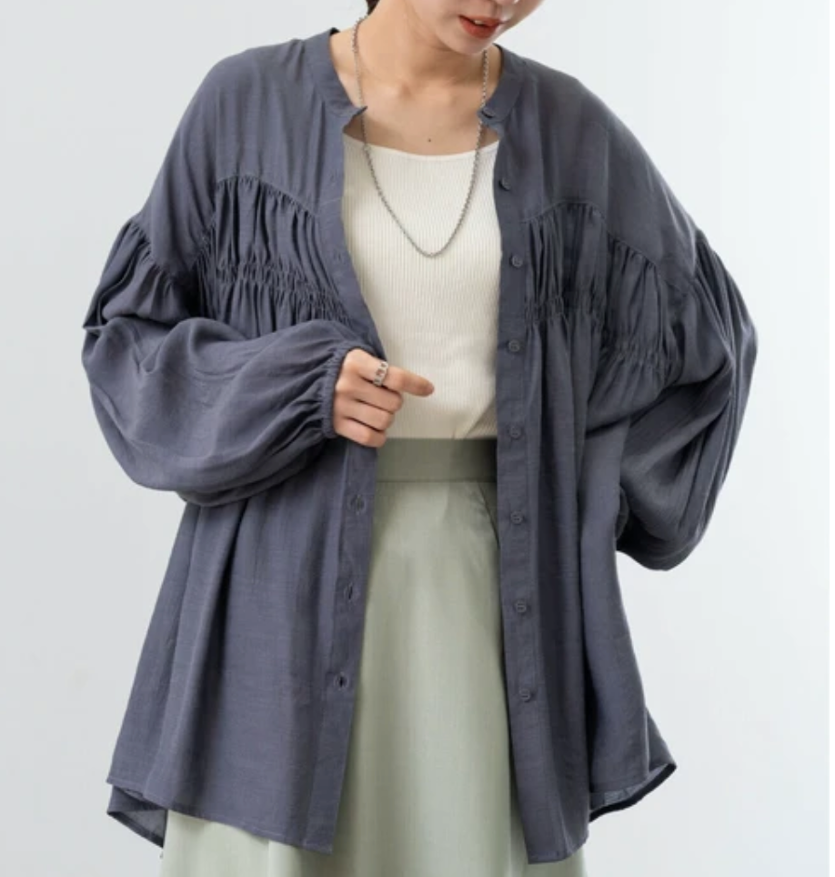 ヴィンテージブラウス チャコール※5/28～6/3迄に順次発送予定