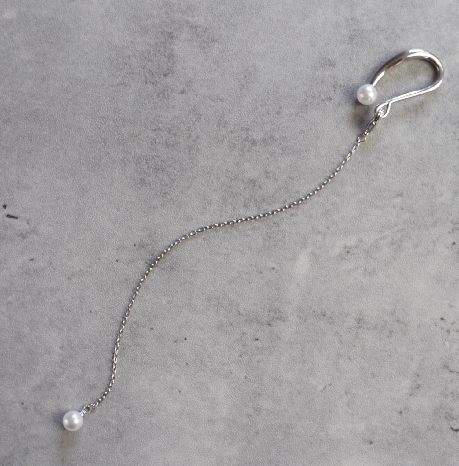 パール付ロングデザインカフ シルバー※7/16～22迄に順次発送予定