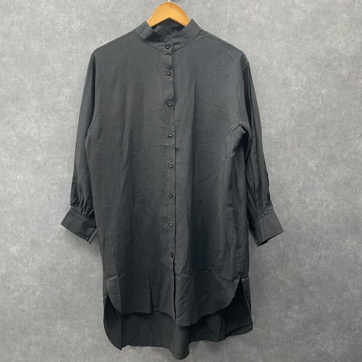 スタンドネックロングブラウス ブラック※4/1迄に順次発送予定