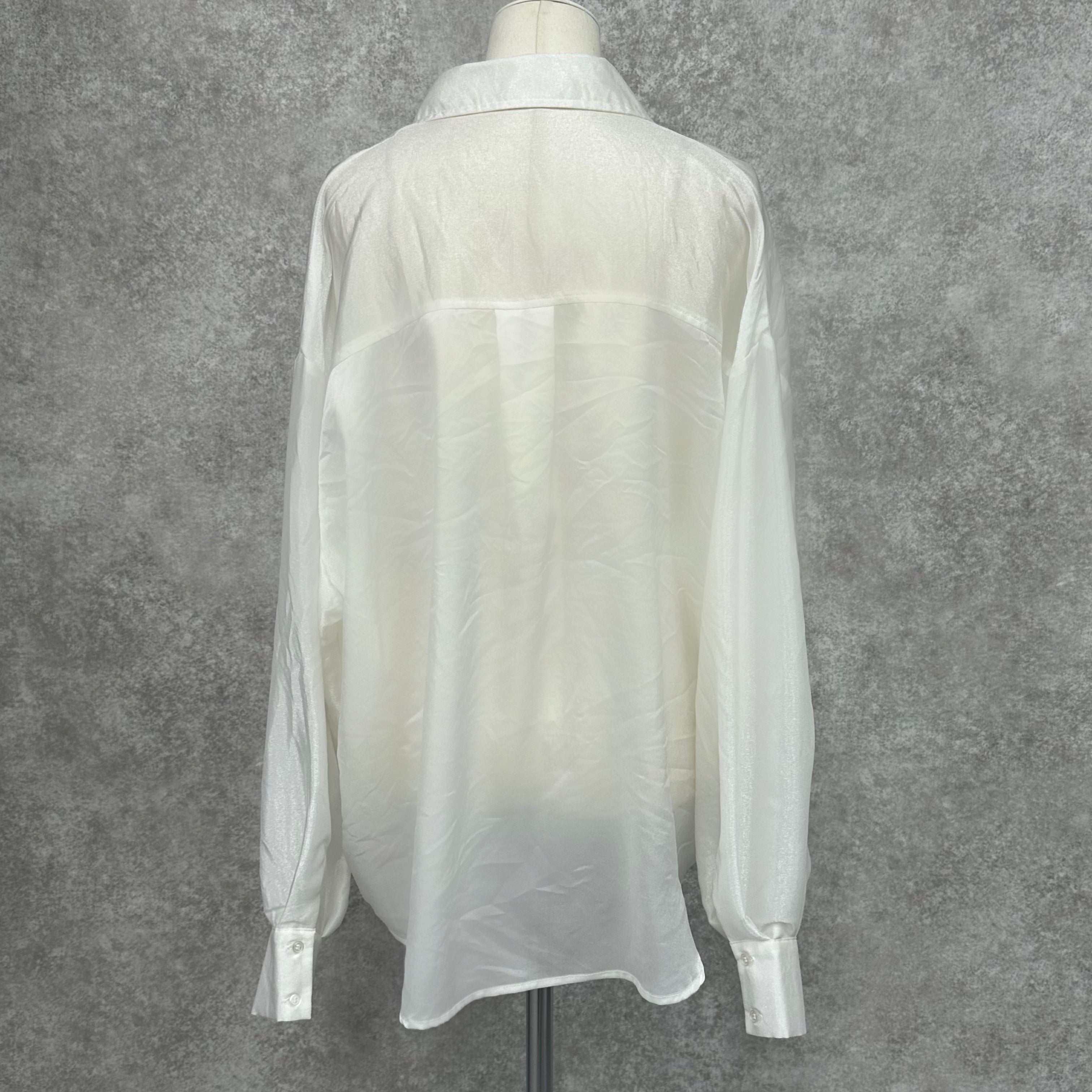 ラメシアーオーバサイズシャツ　ホワイト　※10/7迄に順次発送予定