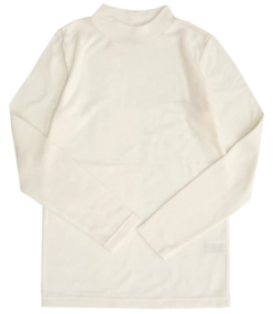 ひまわりオイル加工ハイネック長袖 オフホワイト※2/10迄に順次発送予定