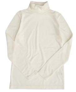 ひまわりオイル加工タートルネック長袖 オフホワイト※2/10迄に順次発送予定