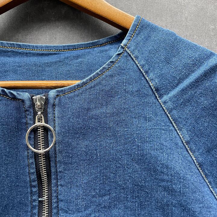 ショート丈デニムブルゾン インディゴ※4/1迄に順次発送予定