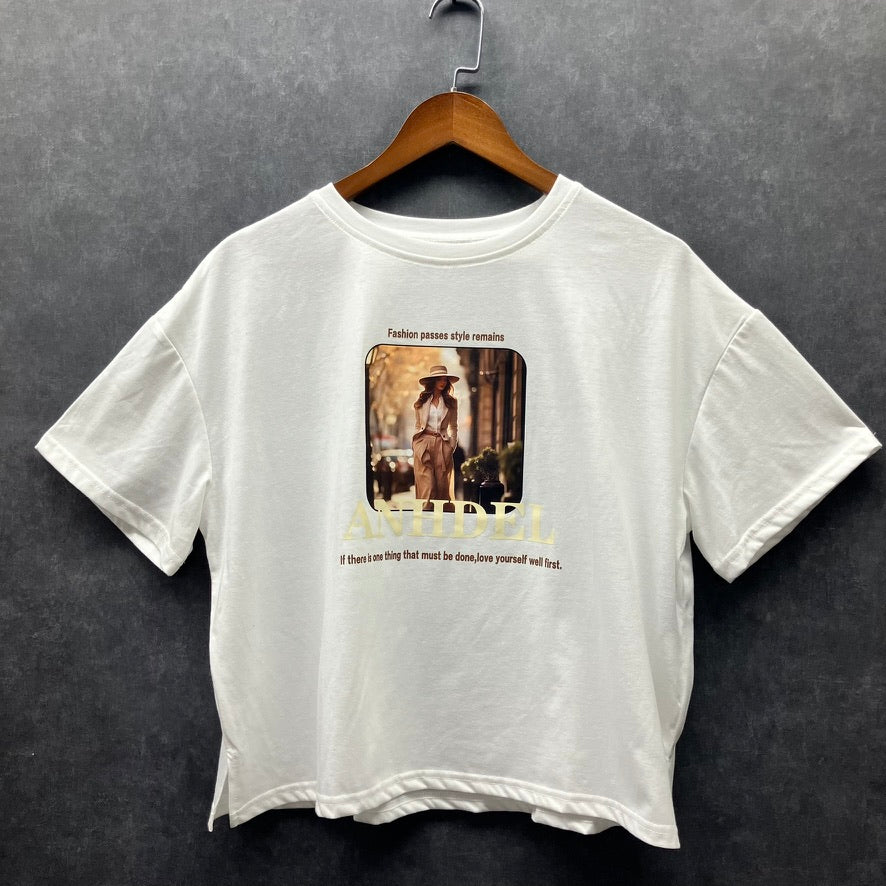フォトプリントTシャツANHDEL  オフホワイト※7/23～29迄に順次発送予定