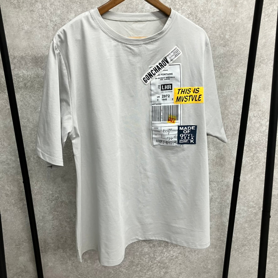 ステッカービッグTシャツ グレー※7/2～8迄に順次発送予定