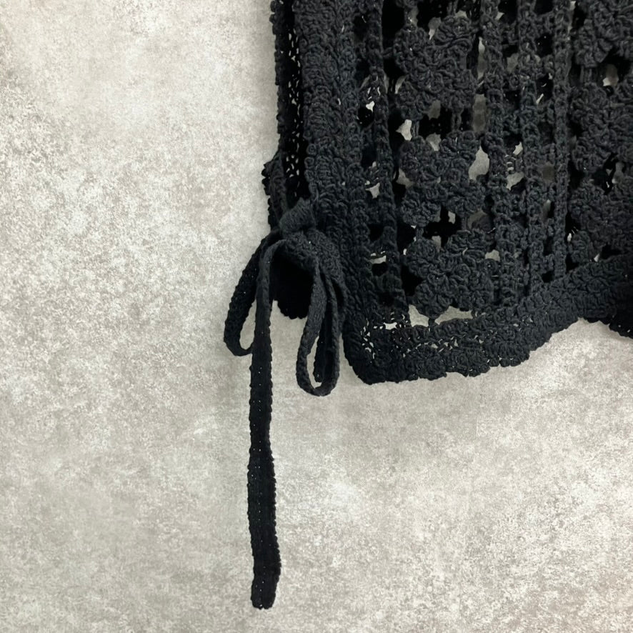 かぎ編みベスト ブラック※7/30～8/5迄に順次発送予定