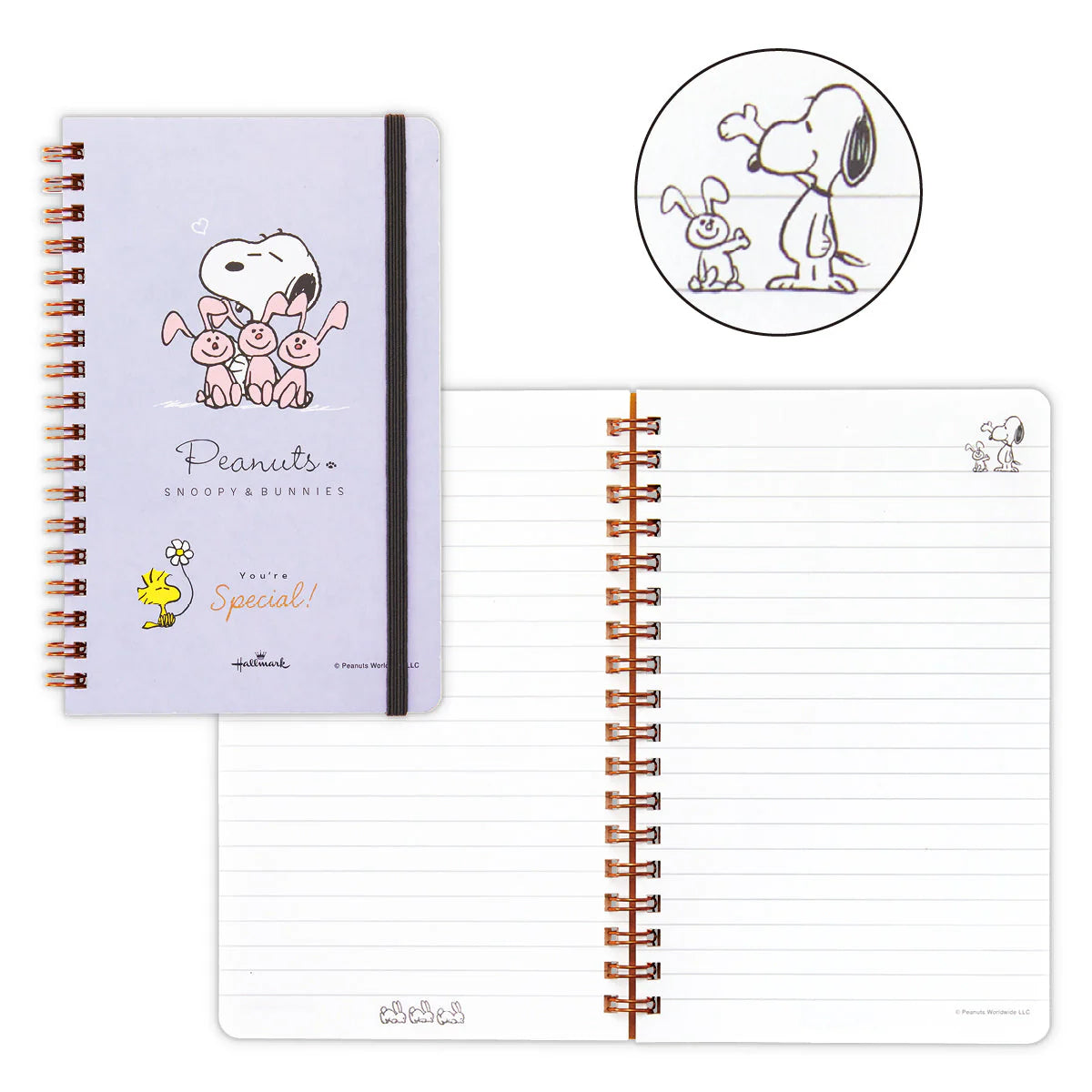 スヌーピーノート　パープル スヌーピー×うさぎ ※1/14までに順次発送予定