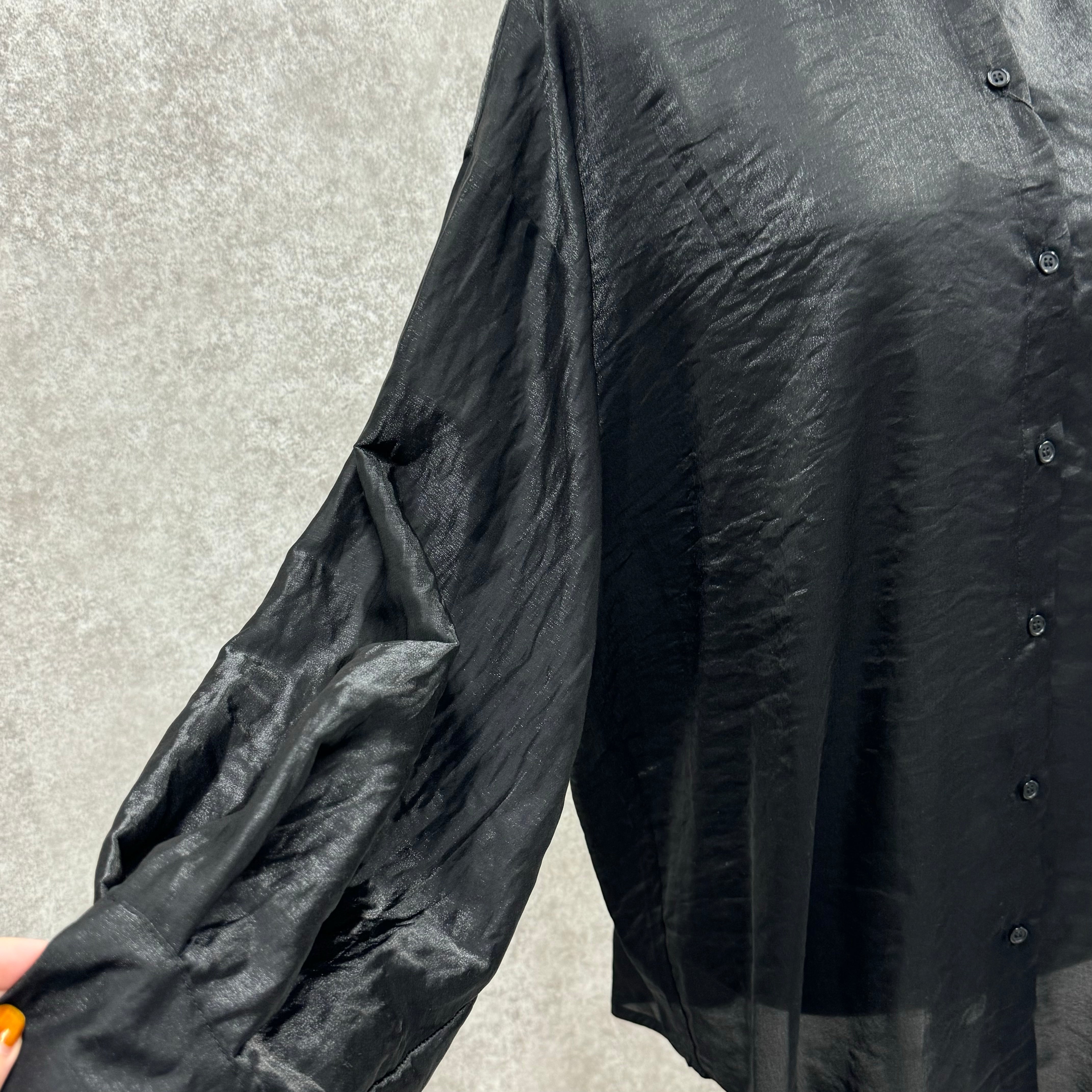 ラメシアーオーバサイズシャツ　ブラック　※10/7迄に順次発送予定