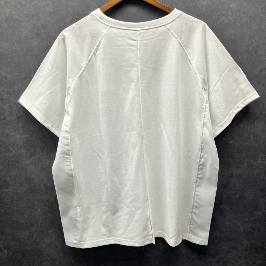 異素材切替ロゴカットソー オフホワイト※7/16～22迄に順次発送予定