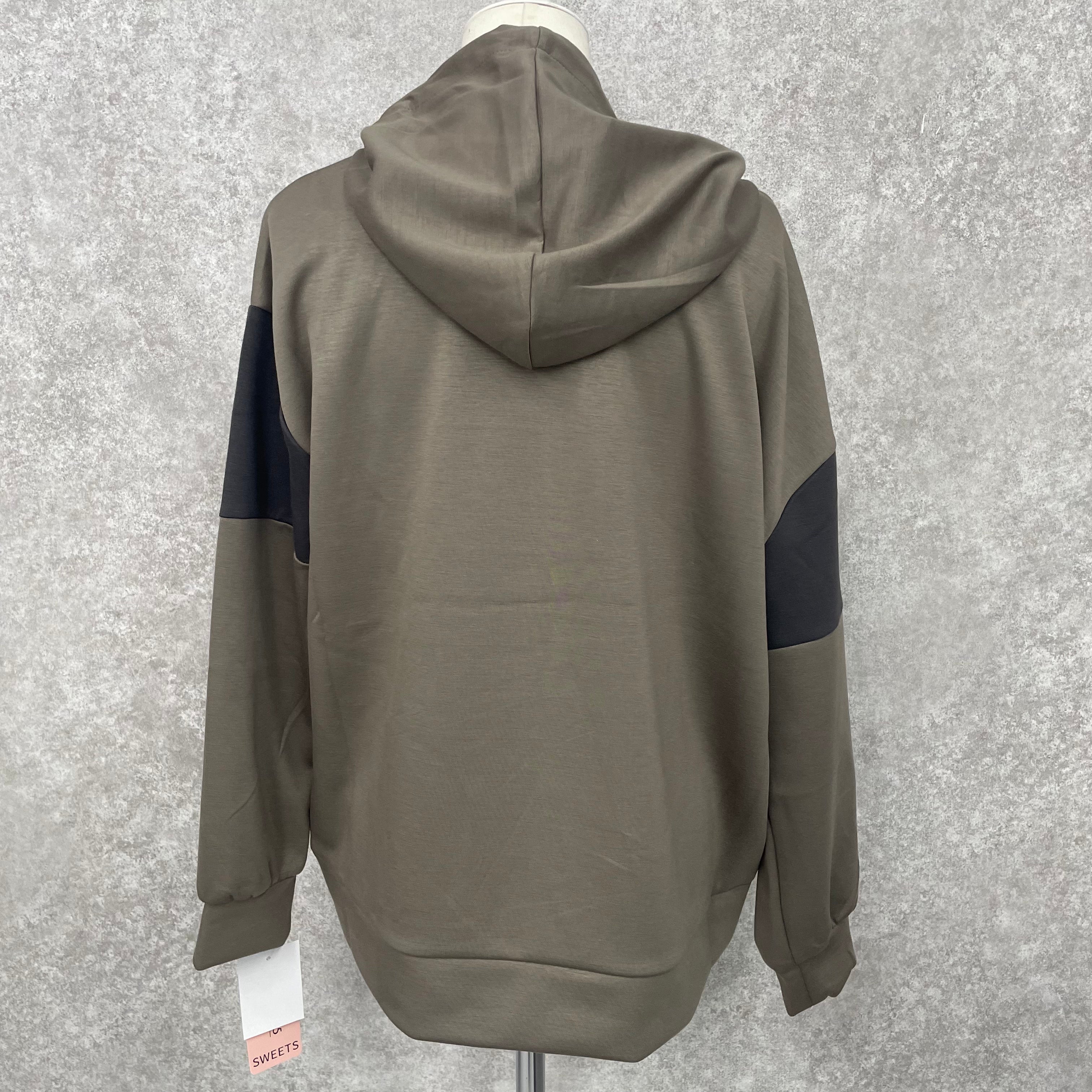 異素材ドッキングパーカー カーキ  ※12/16迄に順次発送予定