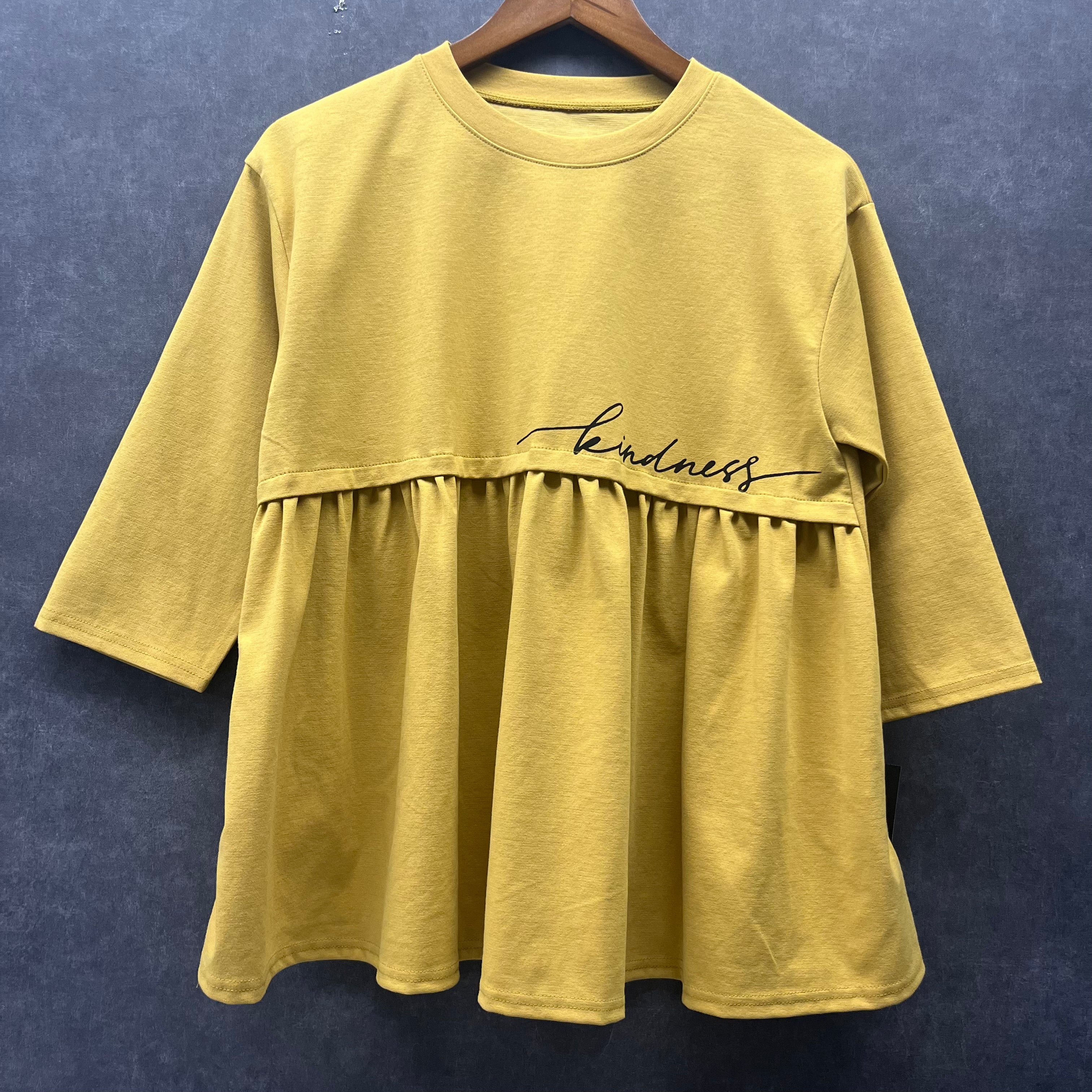 ペプラムフレアトップス カラシ※4/9～15迄に順次発送予定