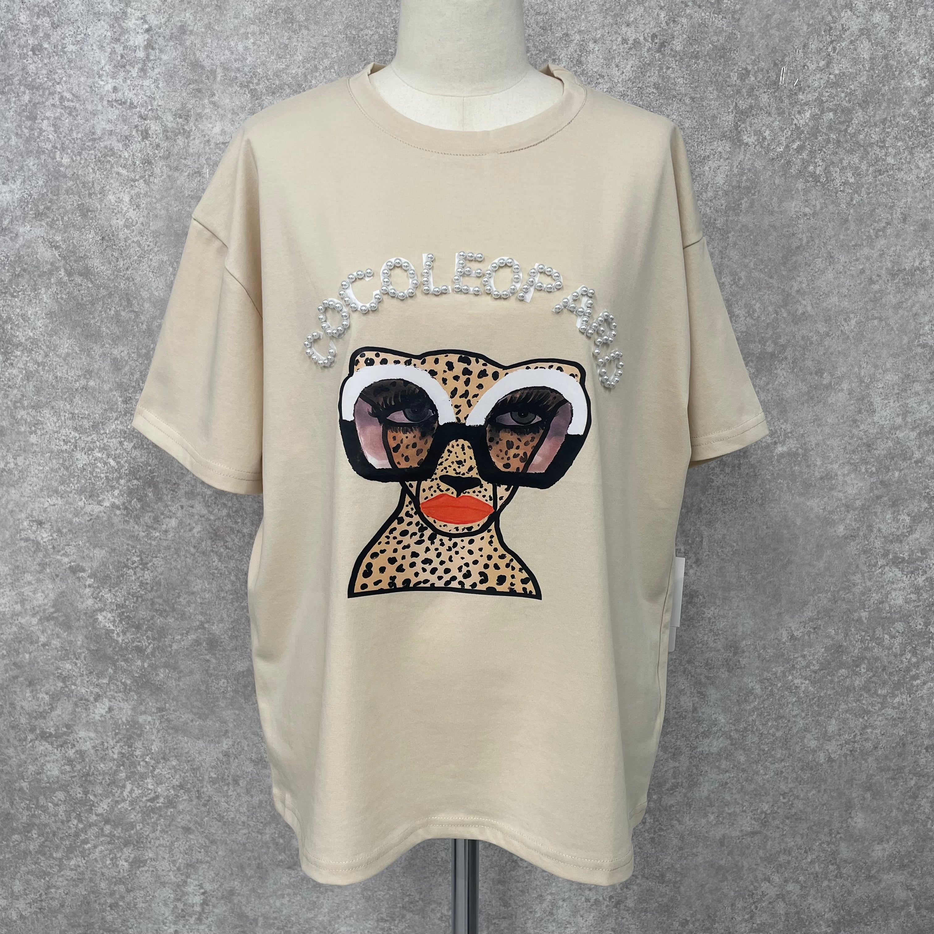レオパード Tシャツ ベージュ  ※10/21迄に順次発送予定