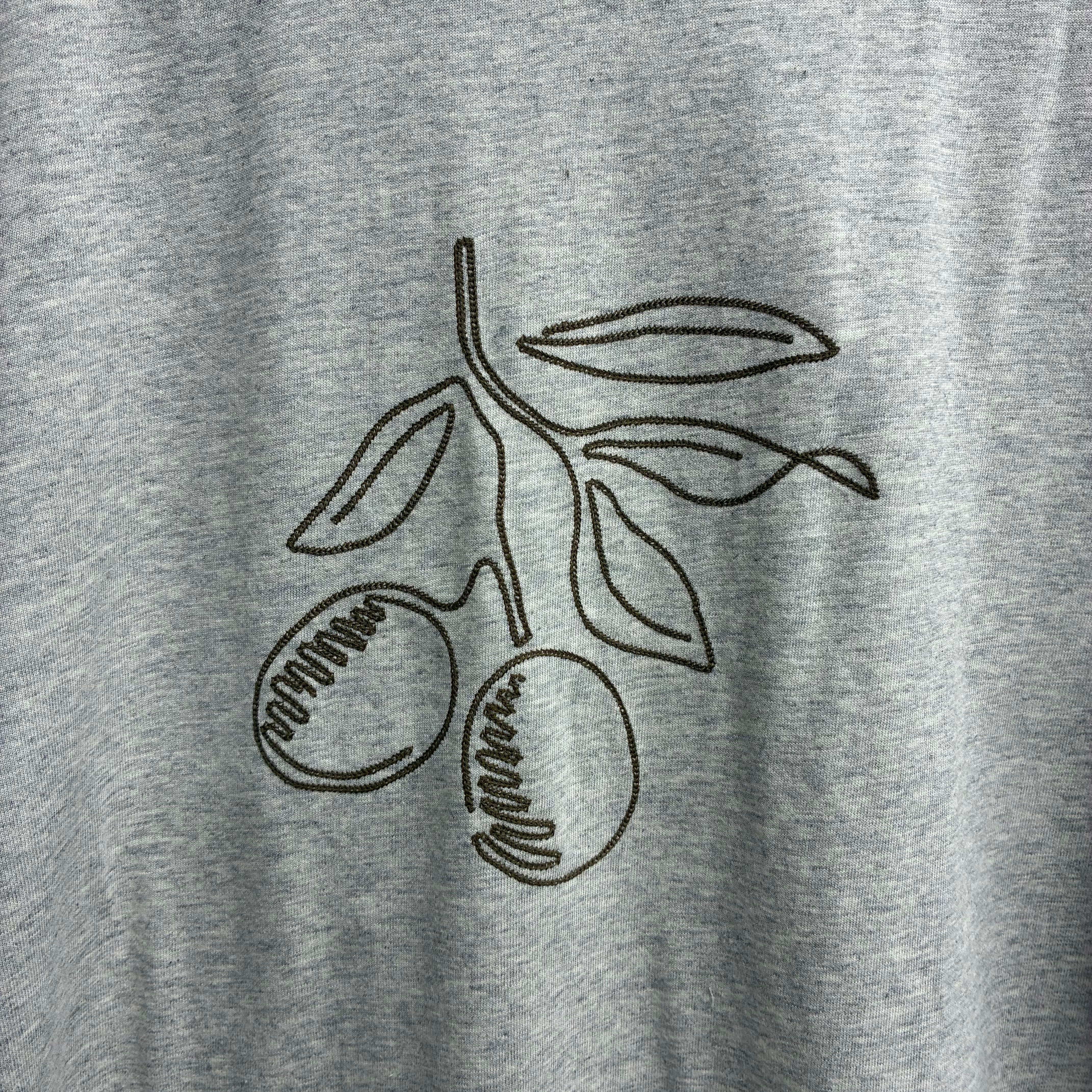 刺繍線画オリーブTシャツ オートミール※7/30～8/5迄に順次発送予定