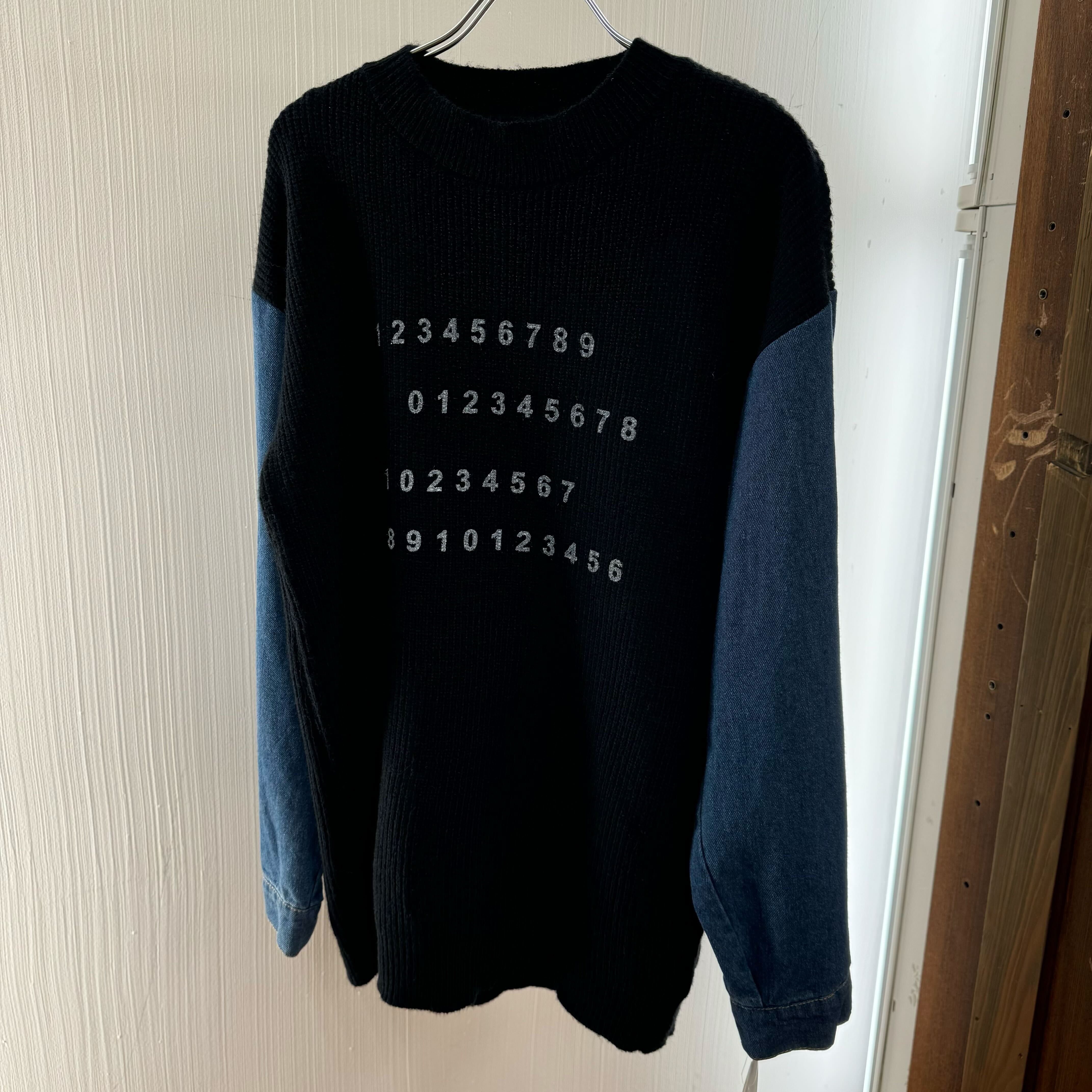 バイカラーナンバーニット　ブラック　※1月上旬迄に順次発送予定