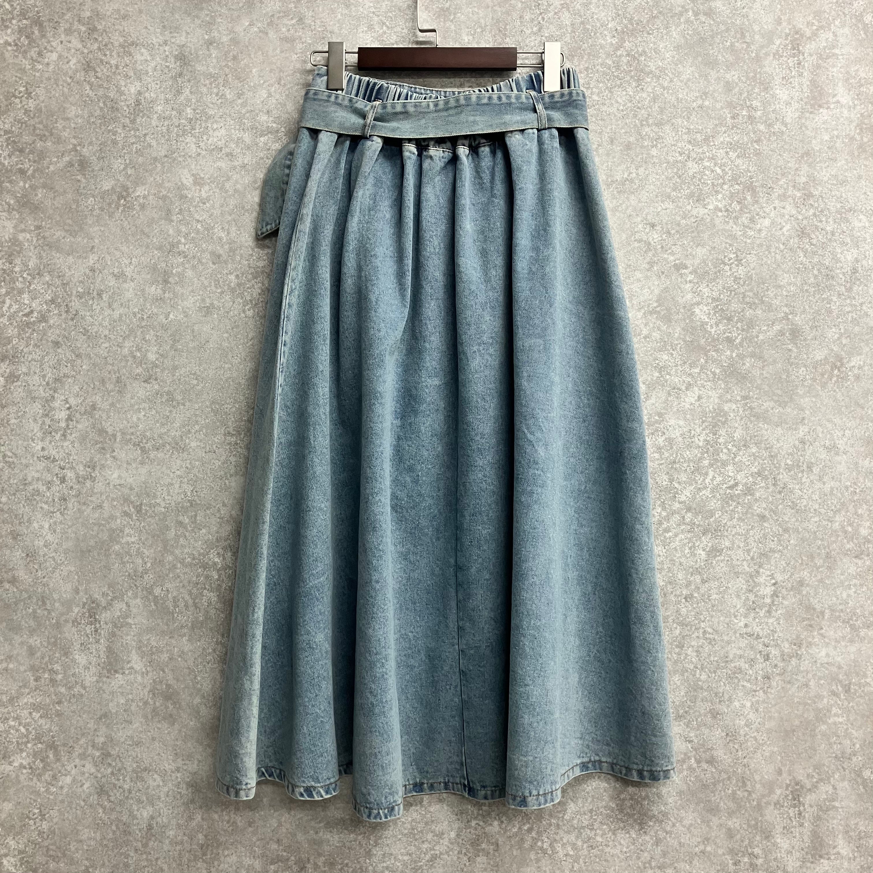 ベルト付きデニムスカート ケミカル※4/23~29までに順次配送予定