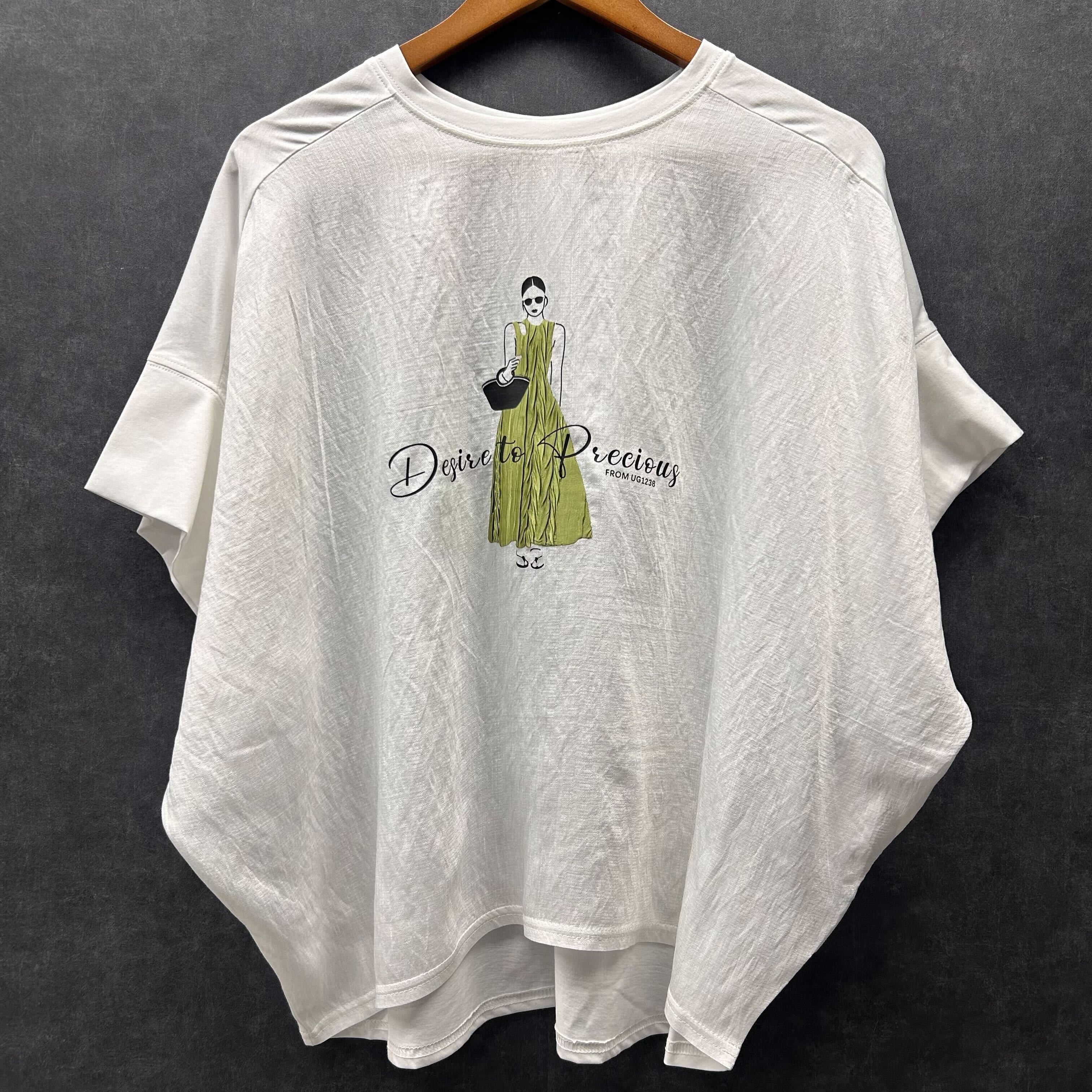 ウーマングラフィックTシャツ アイボリー※4/23~29までに順次配送予定