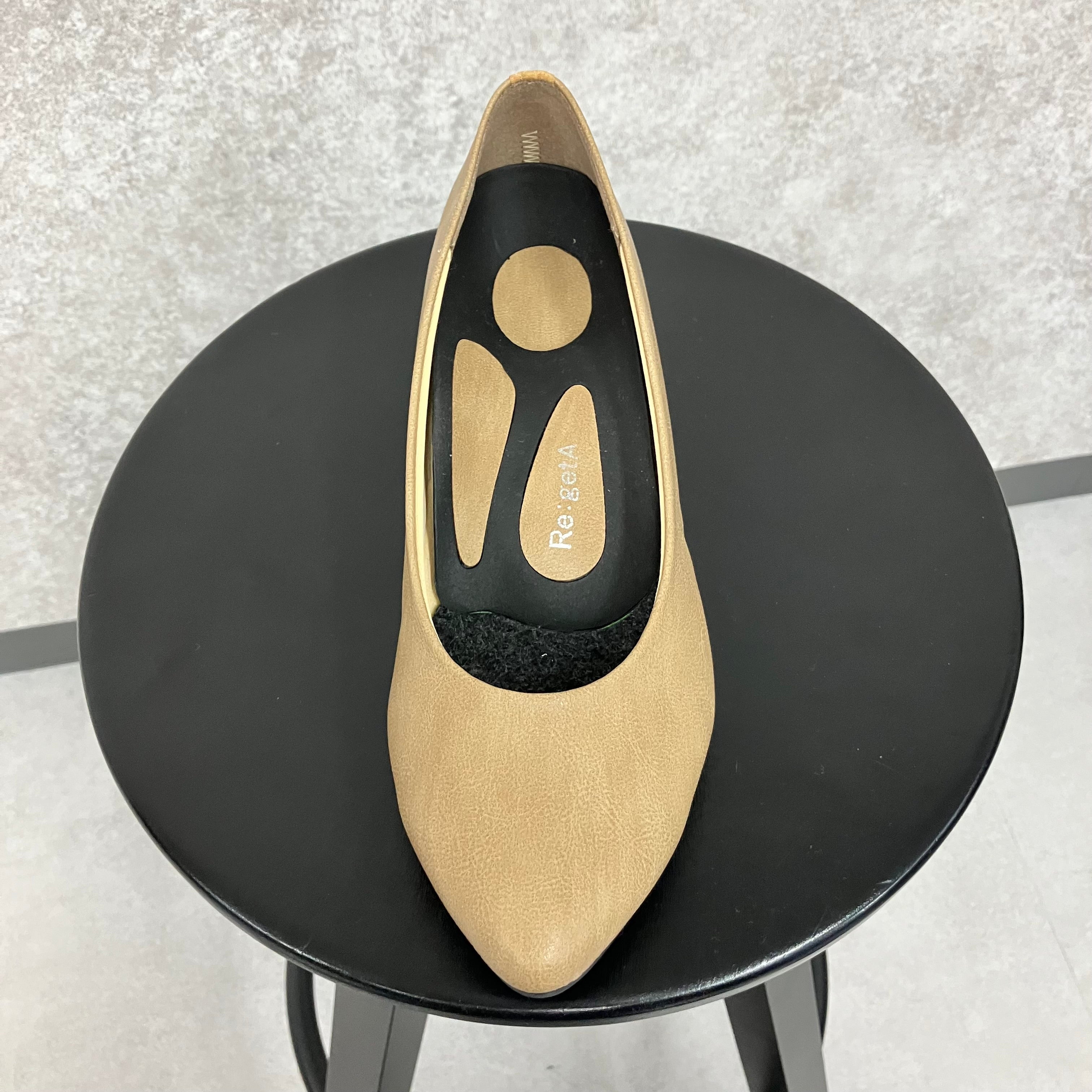 【Re:getA】ポインテッドトゥ パンプス ライトオーク※9/9～15迄に順次発送予定