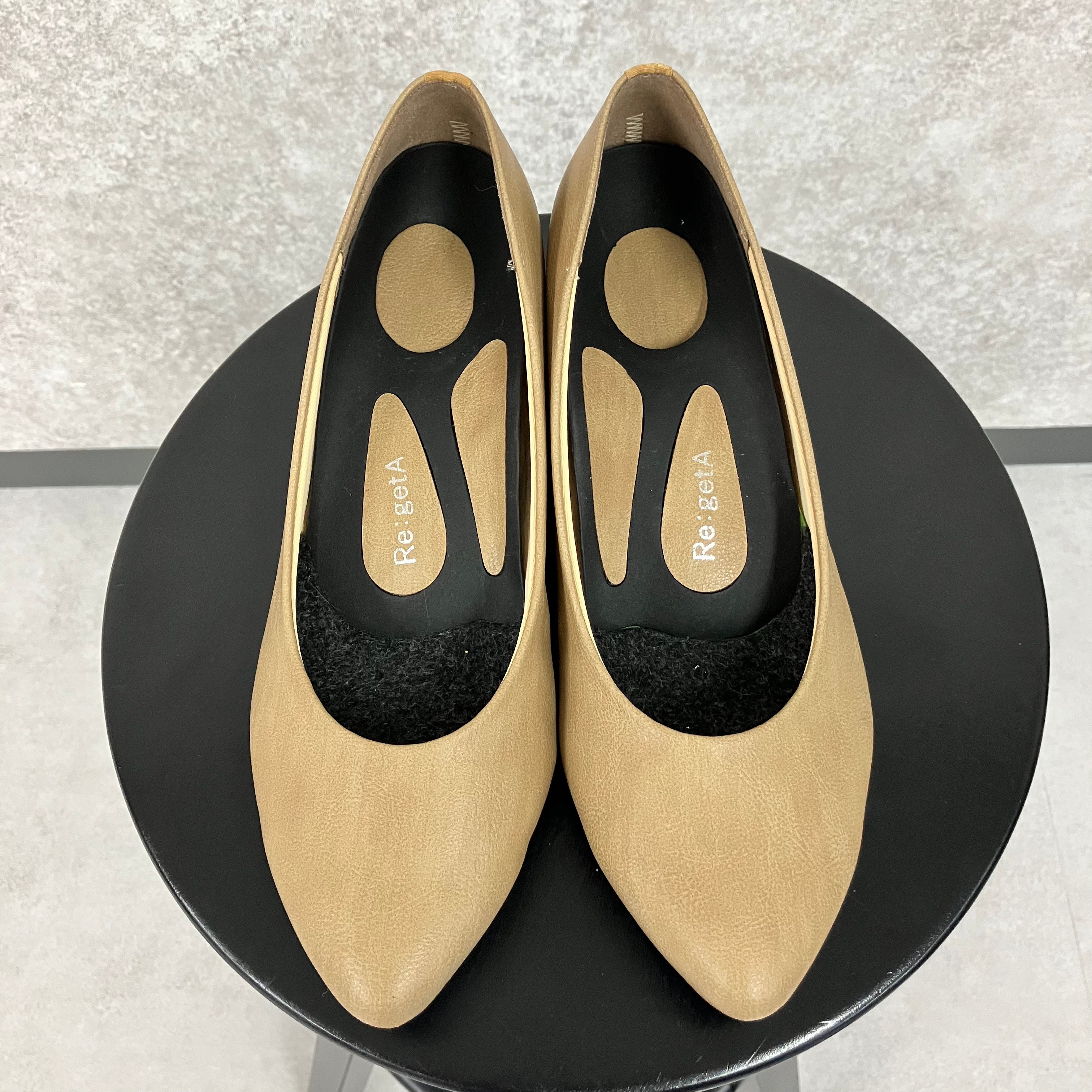 【Re:getA】ポインテッドトゥ パンプス ライトオーク※9/9～15迄に順次発送予定