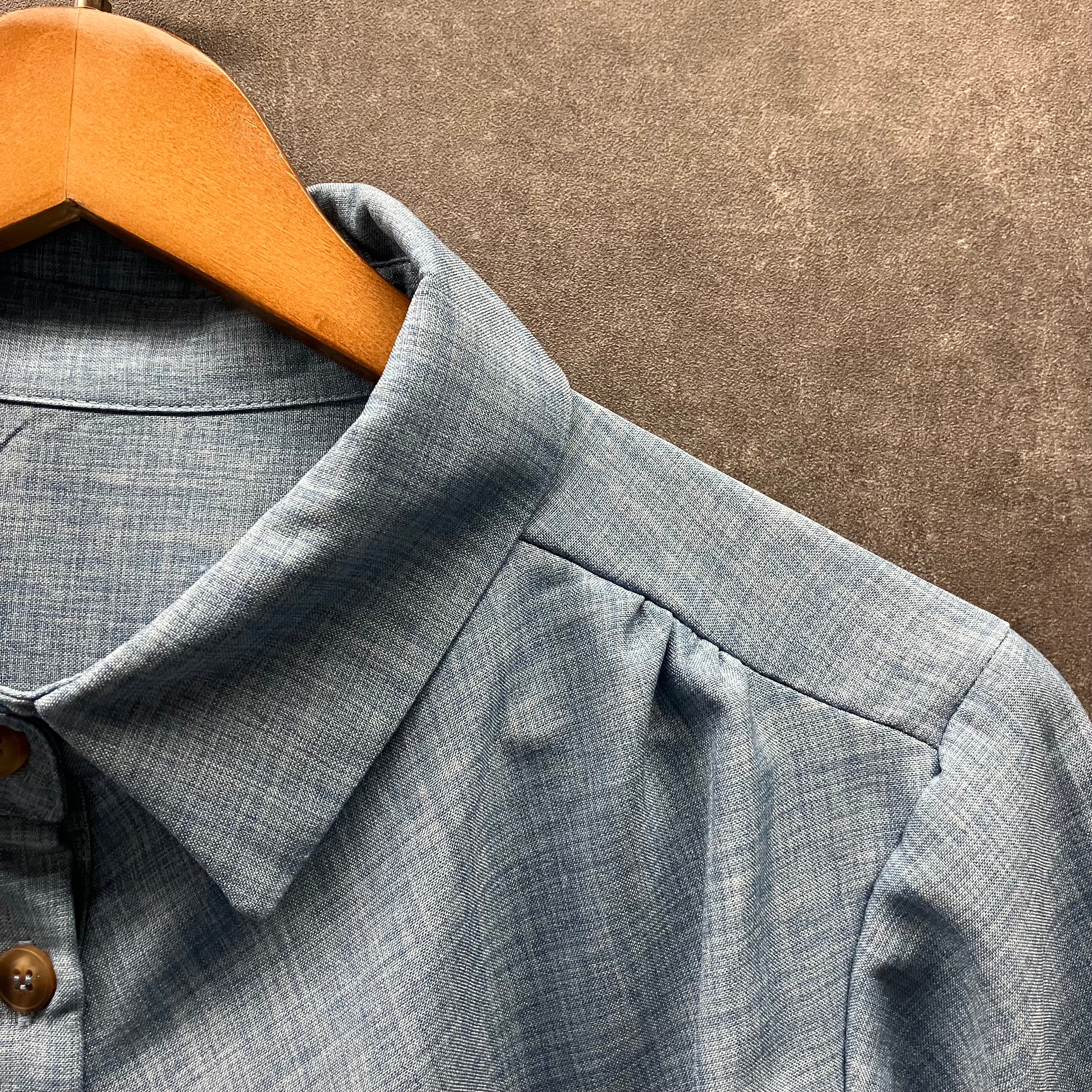 半袖ブラウス　サックス※4/9～15迄に順次発送予定