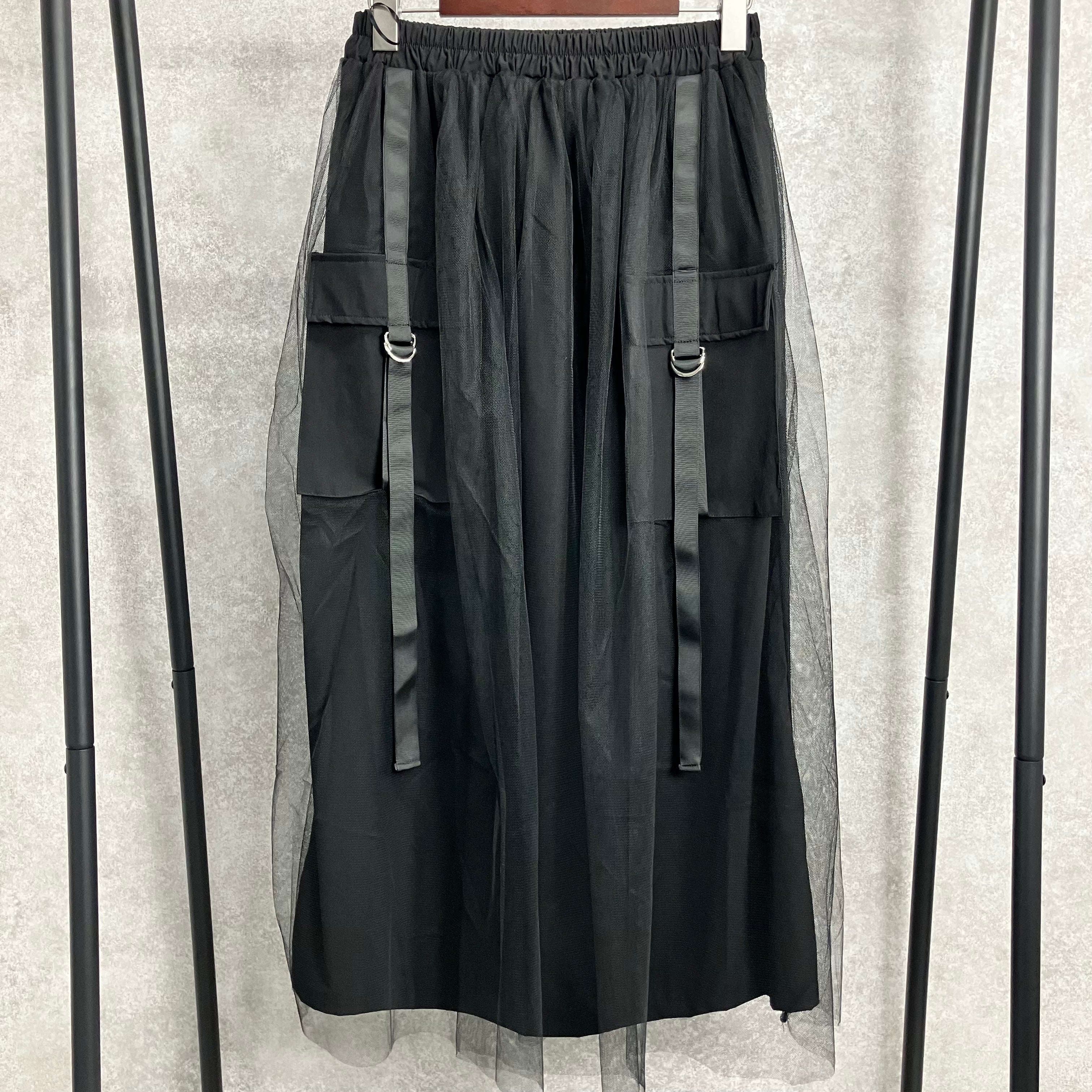 ポケット付きチュールスカート　ブラック※4/30～5/6までに順次配送予定