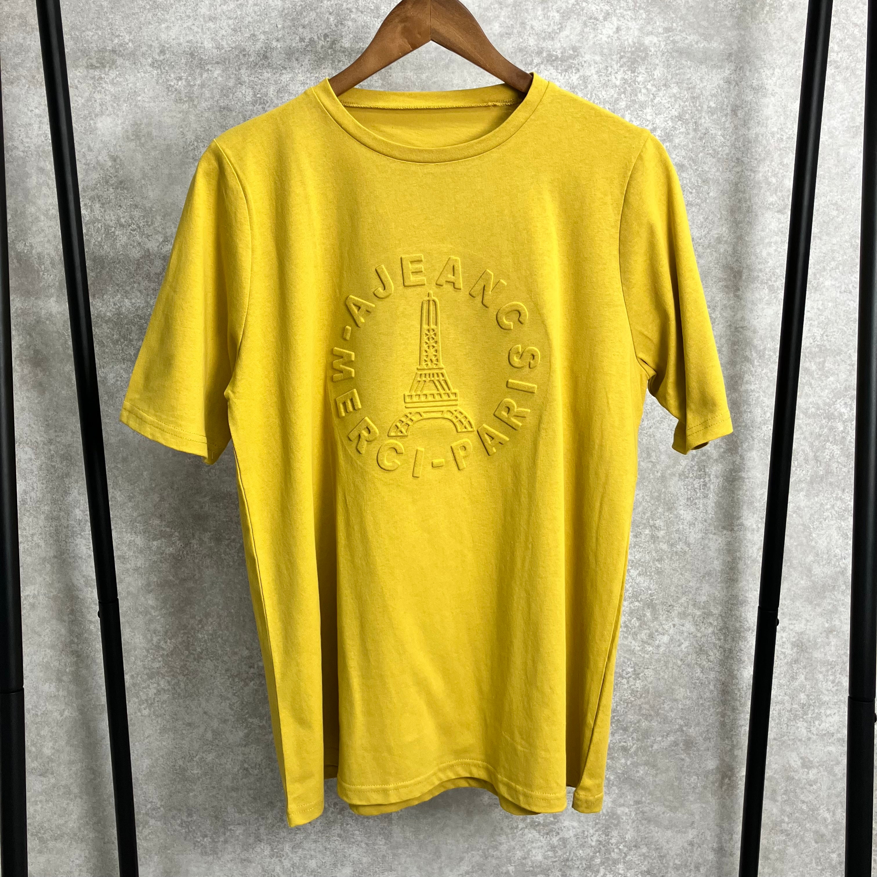 エンボスサークルロゴTシャツ マスタード※9/9～15迄に順次発送予定