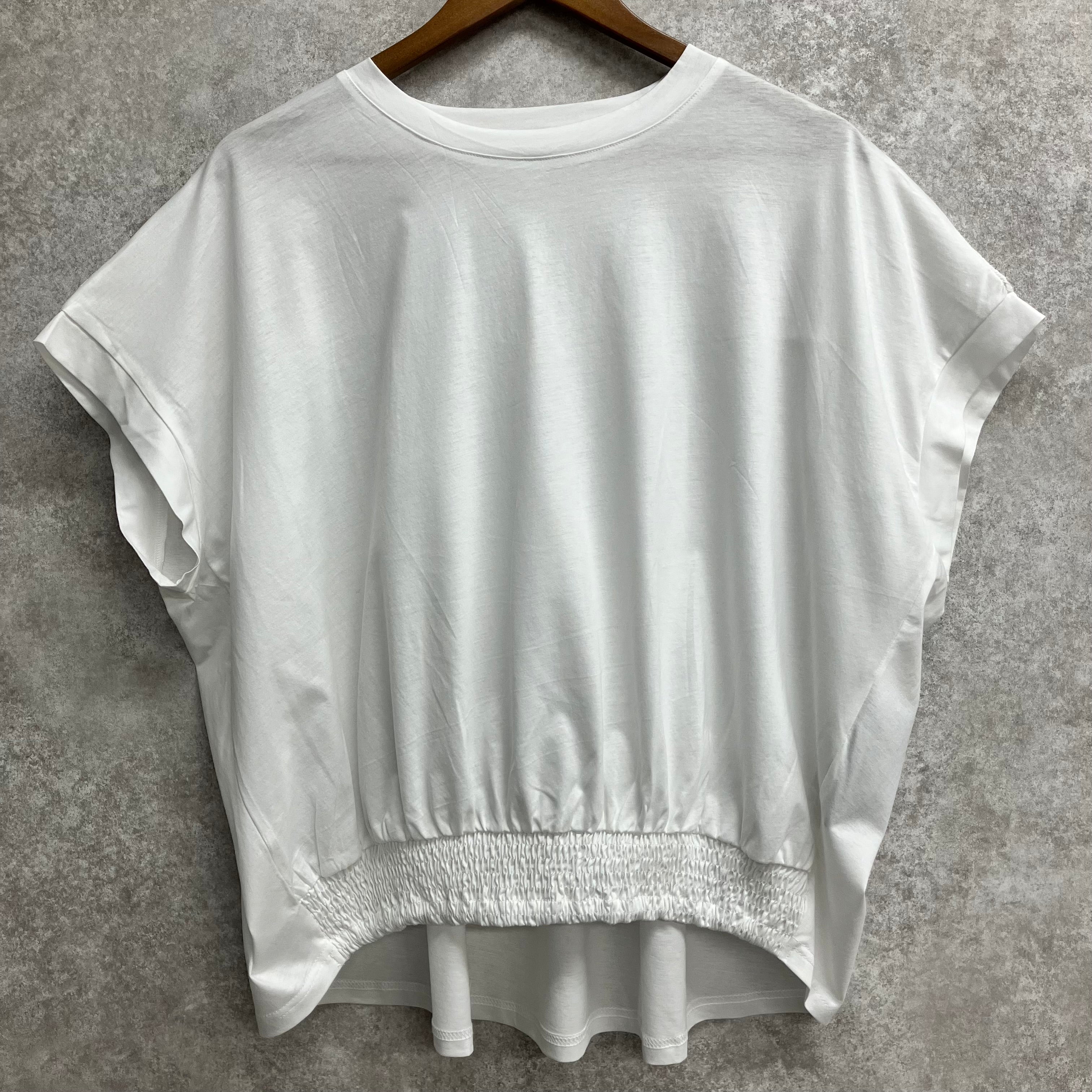 切替シャーリングトップス オフホワイト ※5/21～27迄に順次発送予定