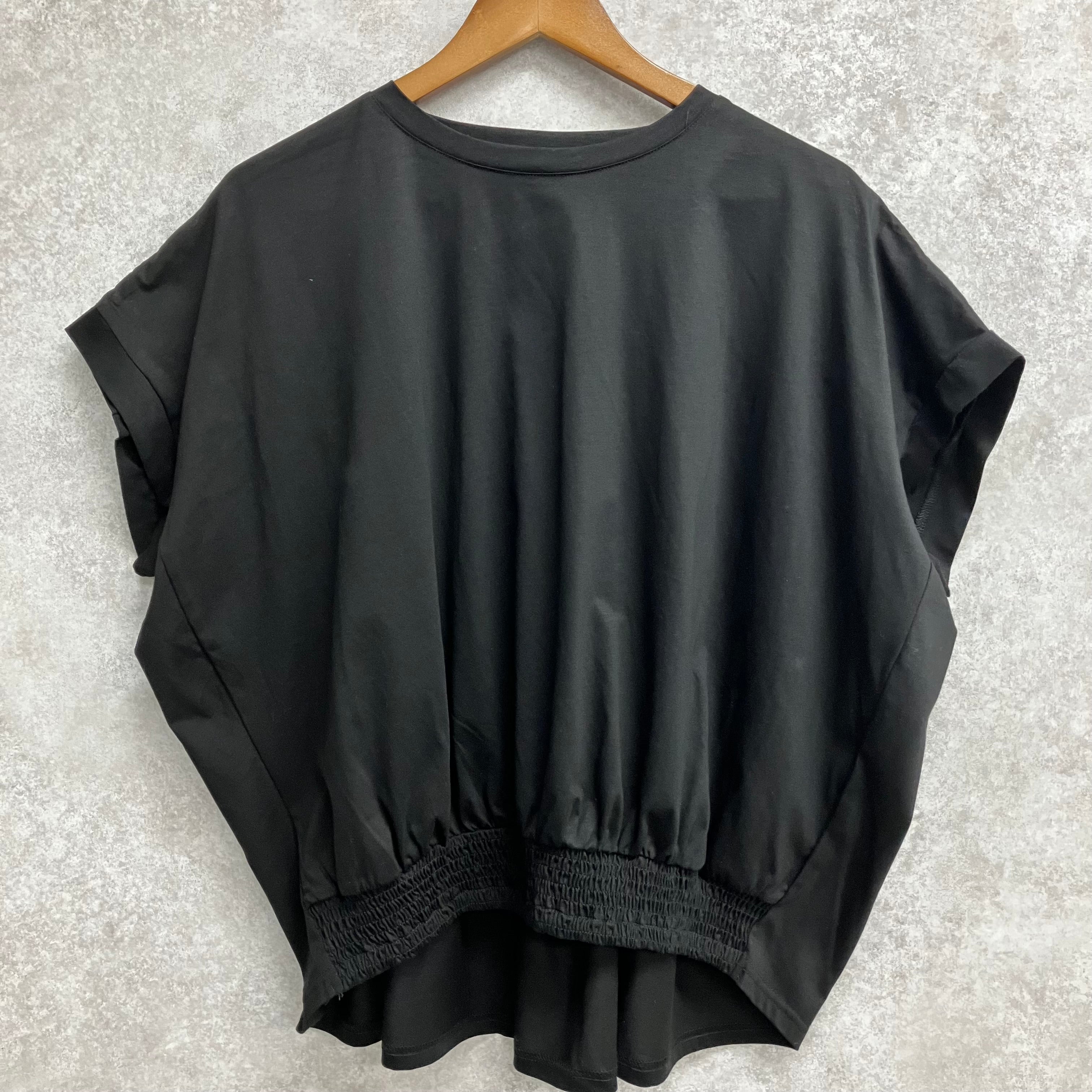 切替シャーリングトップス ブラック※5/21～27迄に順次発送予定