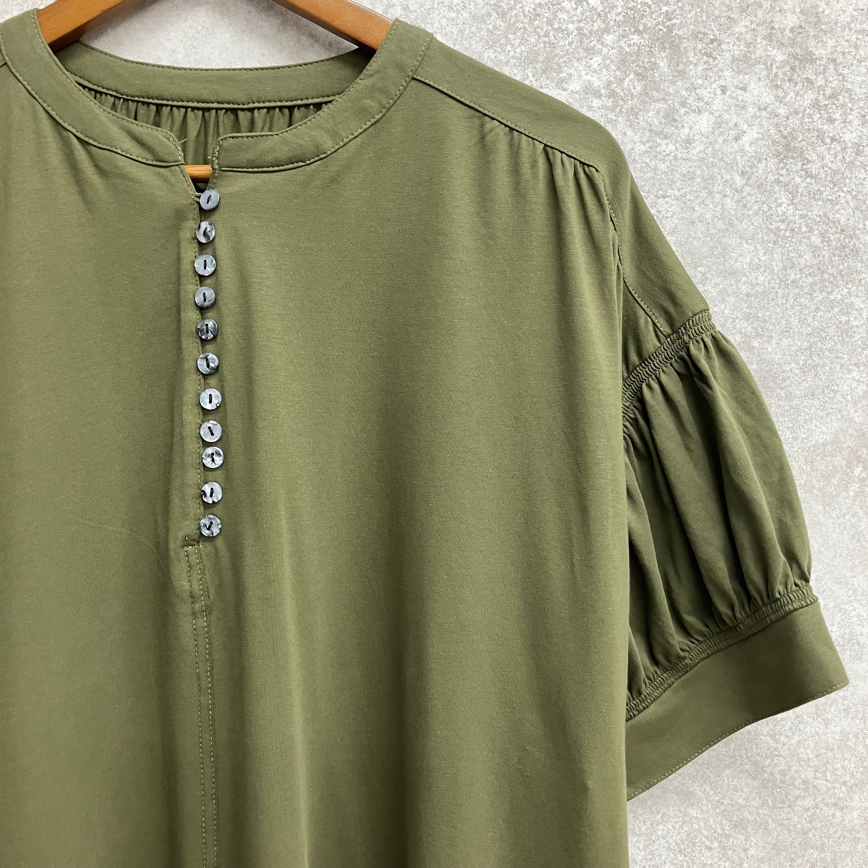 フロントボタンワンピース カーキ※5/14～20迄に順次発送予定