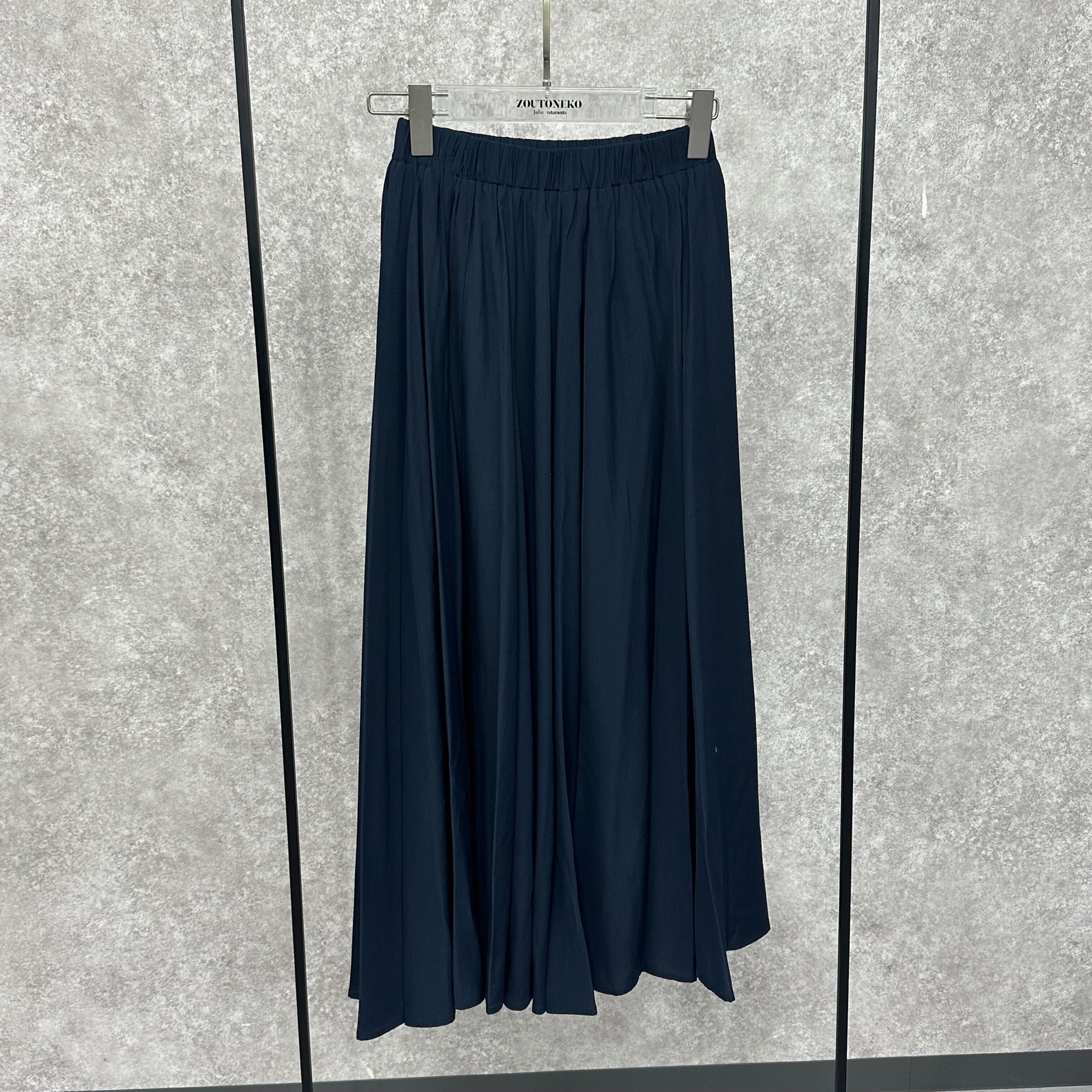 シンプルフレアロングスカート ネイビー※4/23~29までに順次配送予定