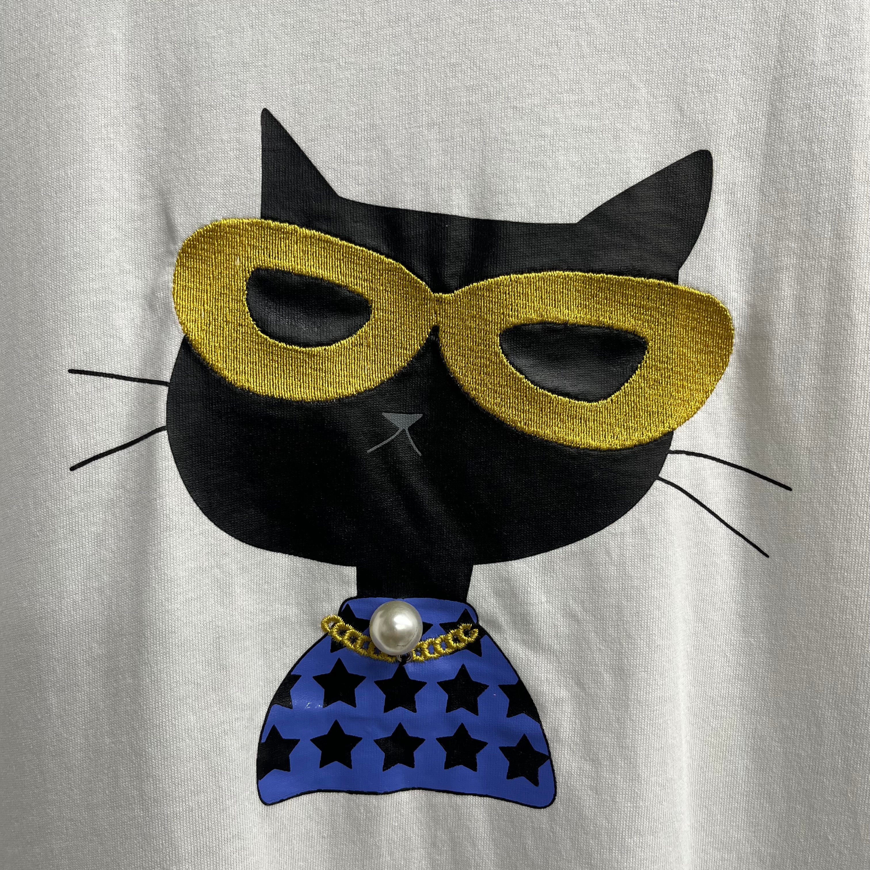 【在庫5点以下】ネコパールグラフィックTシャツ ホワイト ※4/15迄に順次発送予定