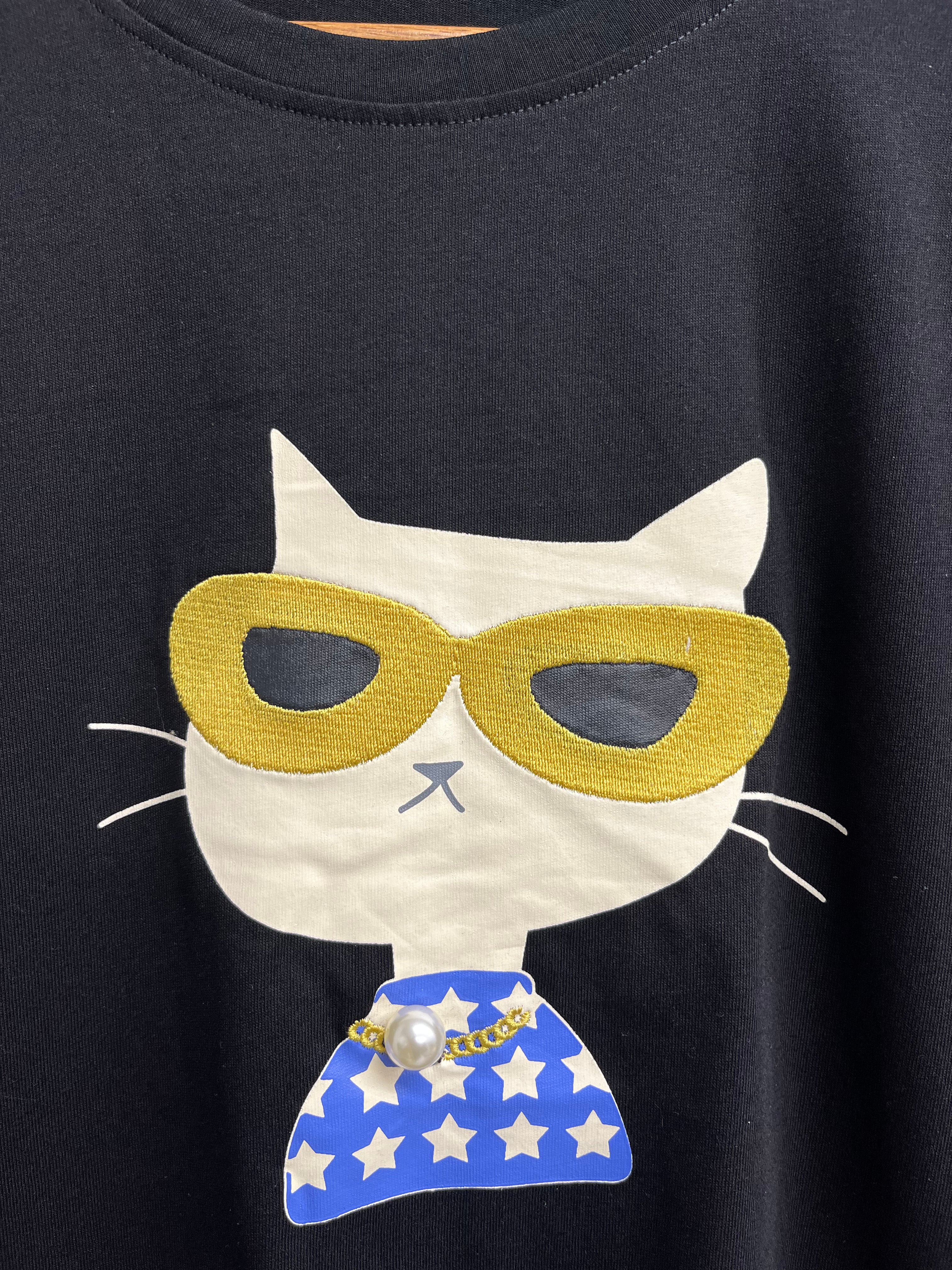 ネコパールグラフィックTシャツ ブラック ※4/1迄に順次発送予定