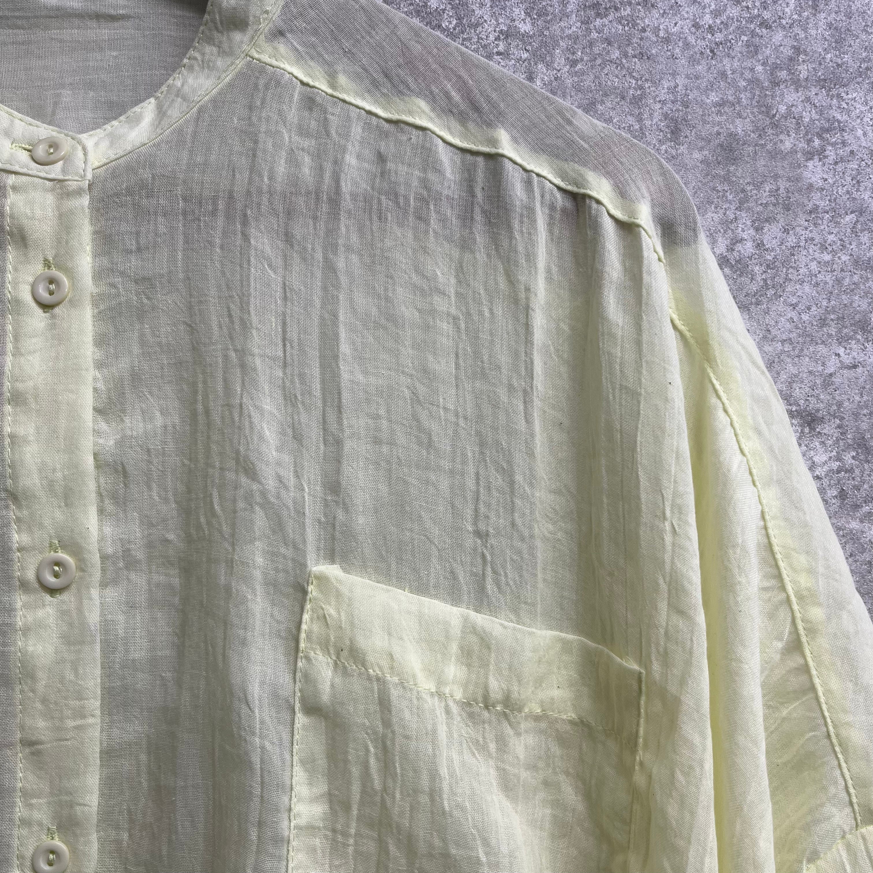 ワッシャー加工ドルマンシャツ イエロー ※5/28～6/3迄に順次発送予定