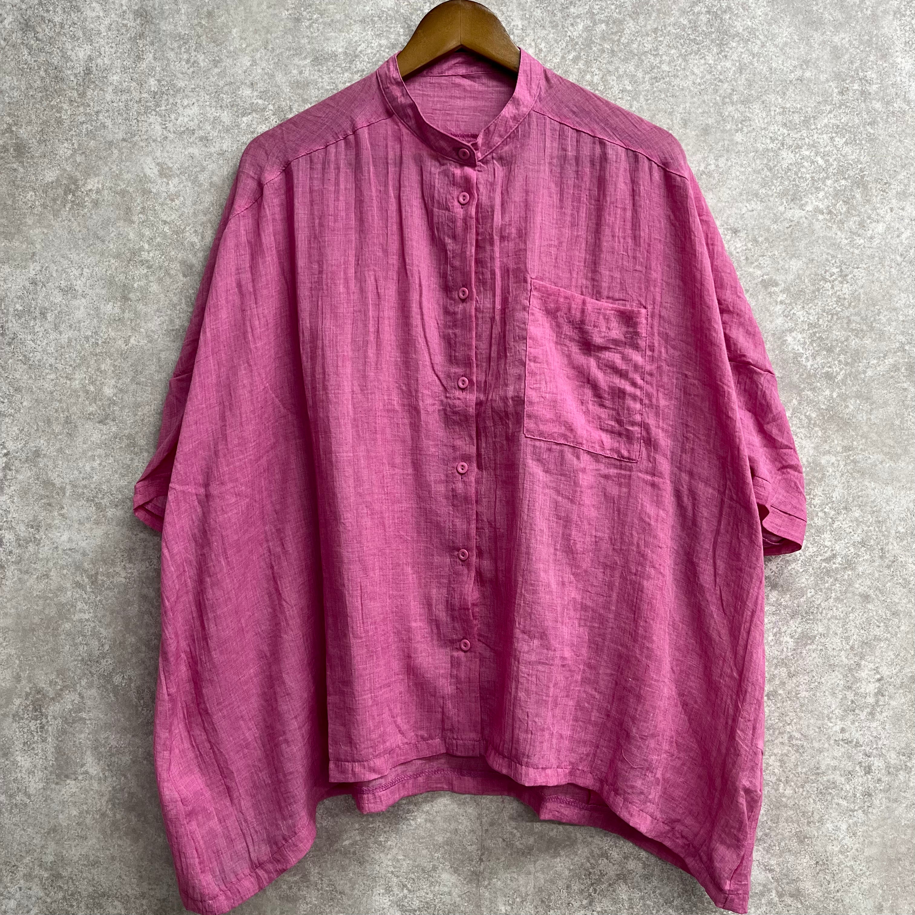 ワッシャー加工ドルマンシャツ ピンク ※5/28～6/3迄に順次発送予定