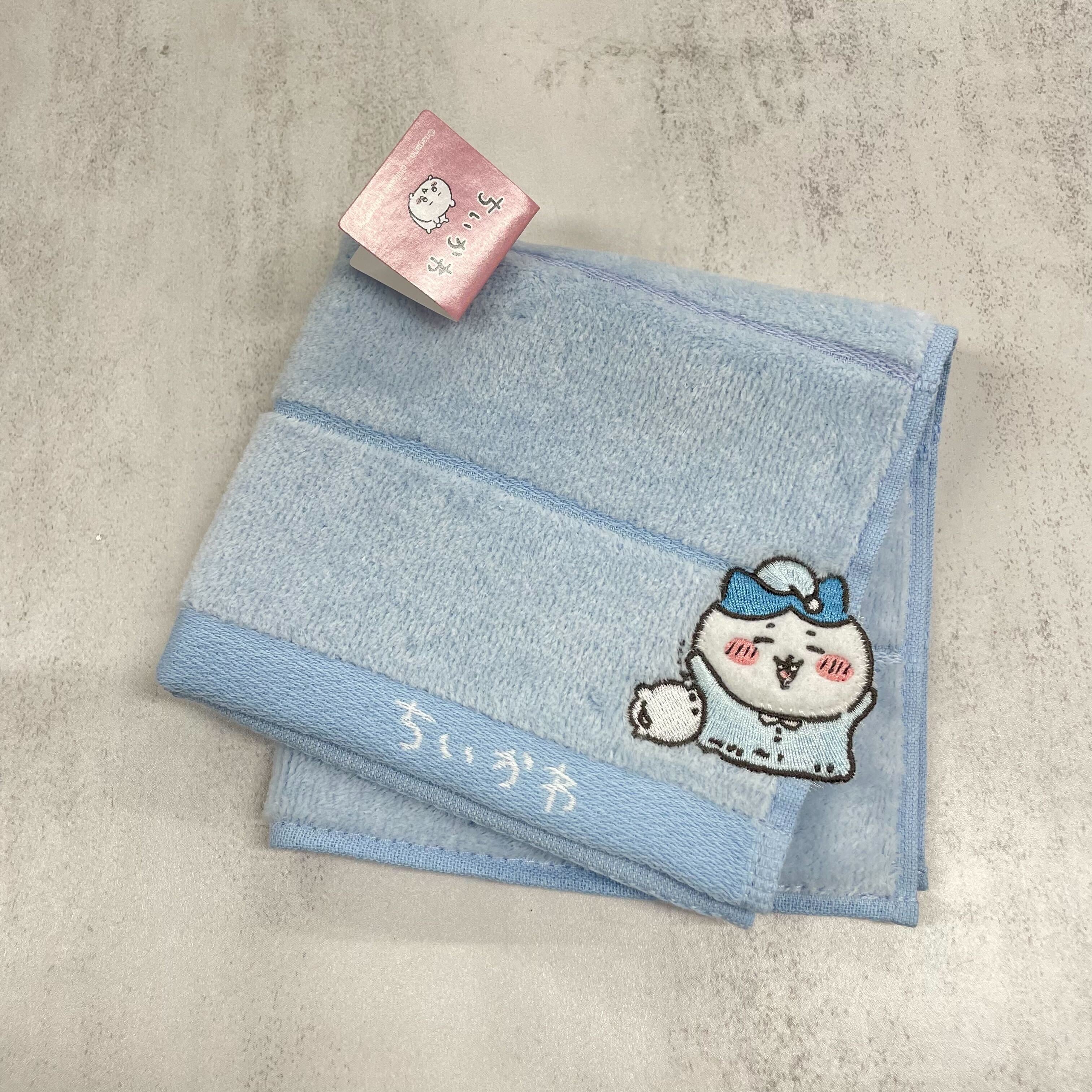 【HT0111】ハンドタオル　ちいかわ　ブルー　おやすみハチワレ　※5/23~24順次発送予定