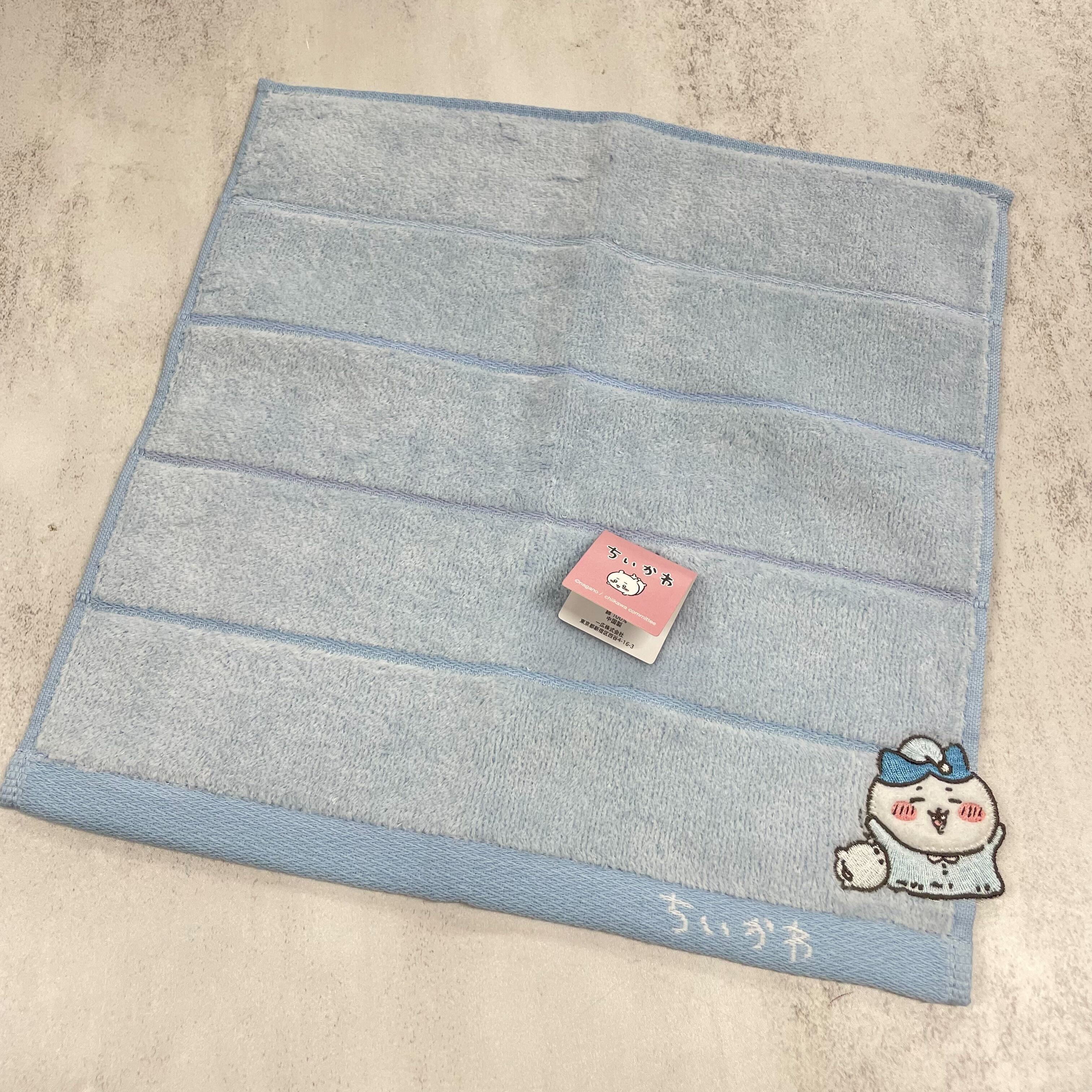 【HT0111】ハンドタオル　ちいかわ　ブルー　おやすみハチワレ　※5/23~24順次発送予定
